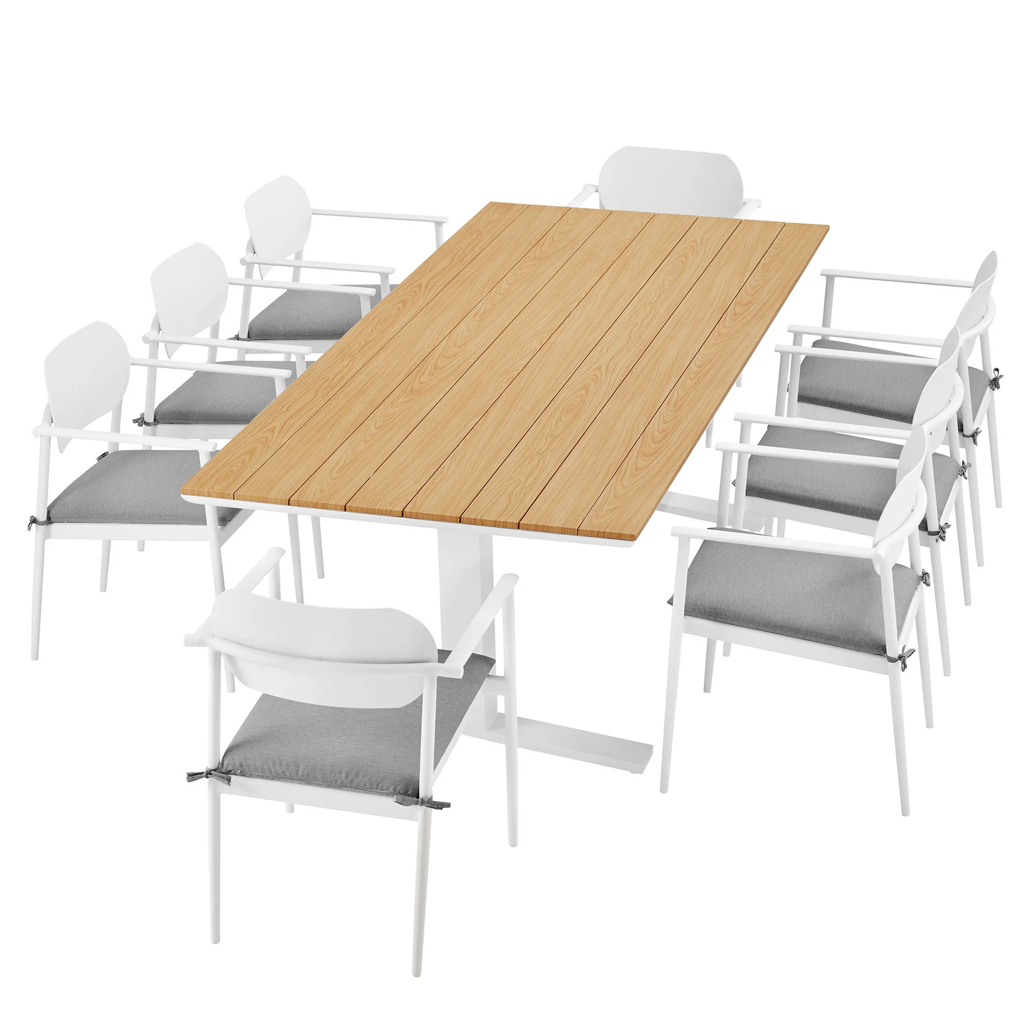 Aeris 9-Piece Outdoor Patio Aluminum Dining Set by Modway - Image 10