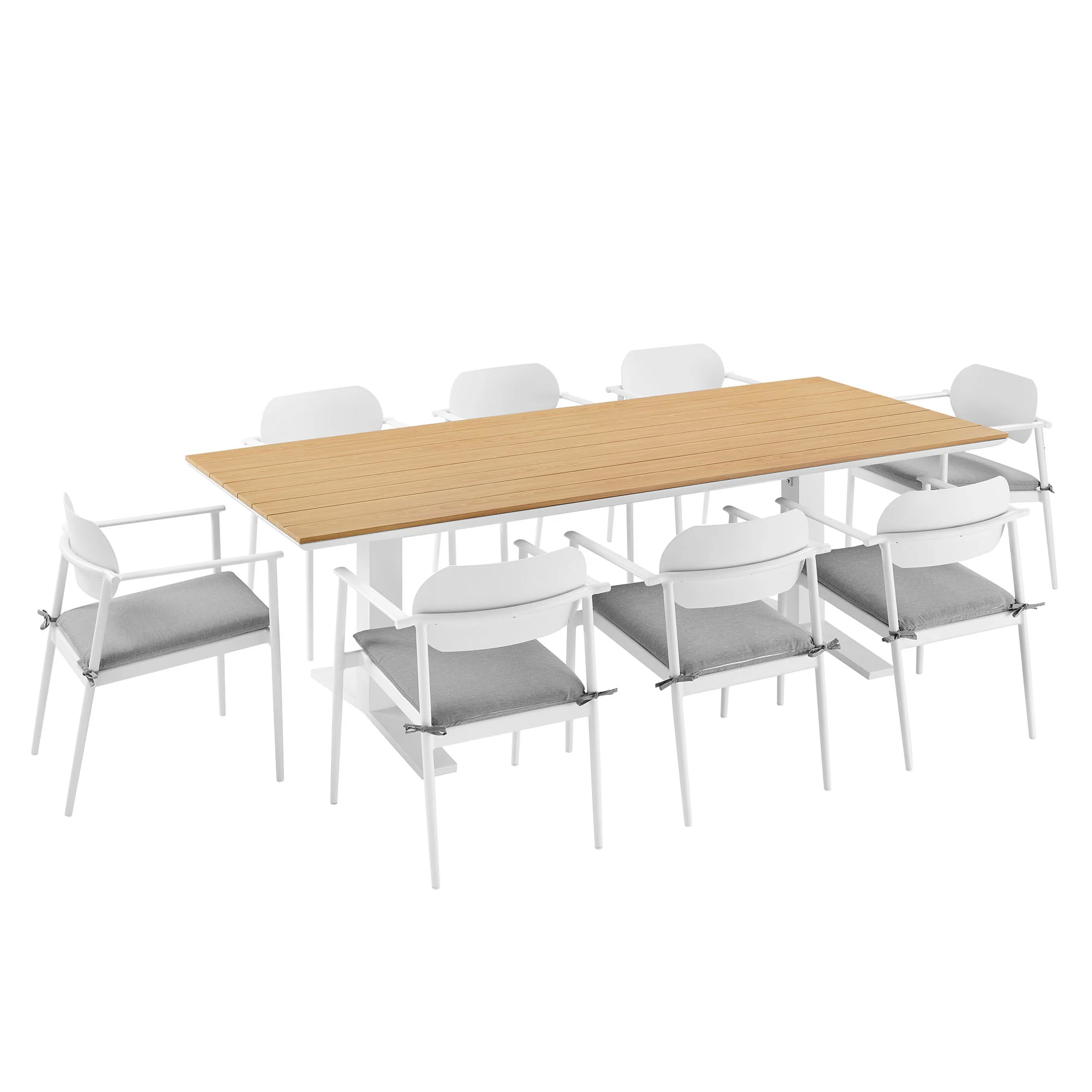 Aeris 9-Piece Outdoor Patio Aluminum Dining Set by Modway - Image 14