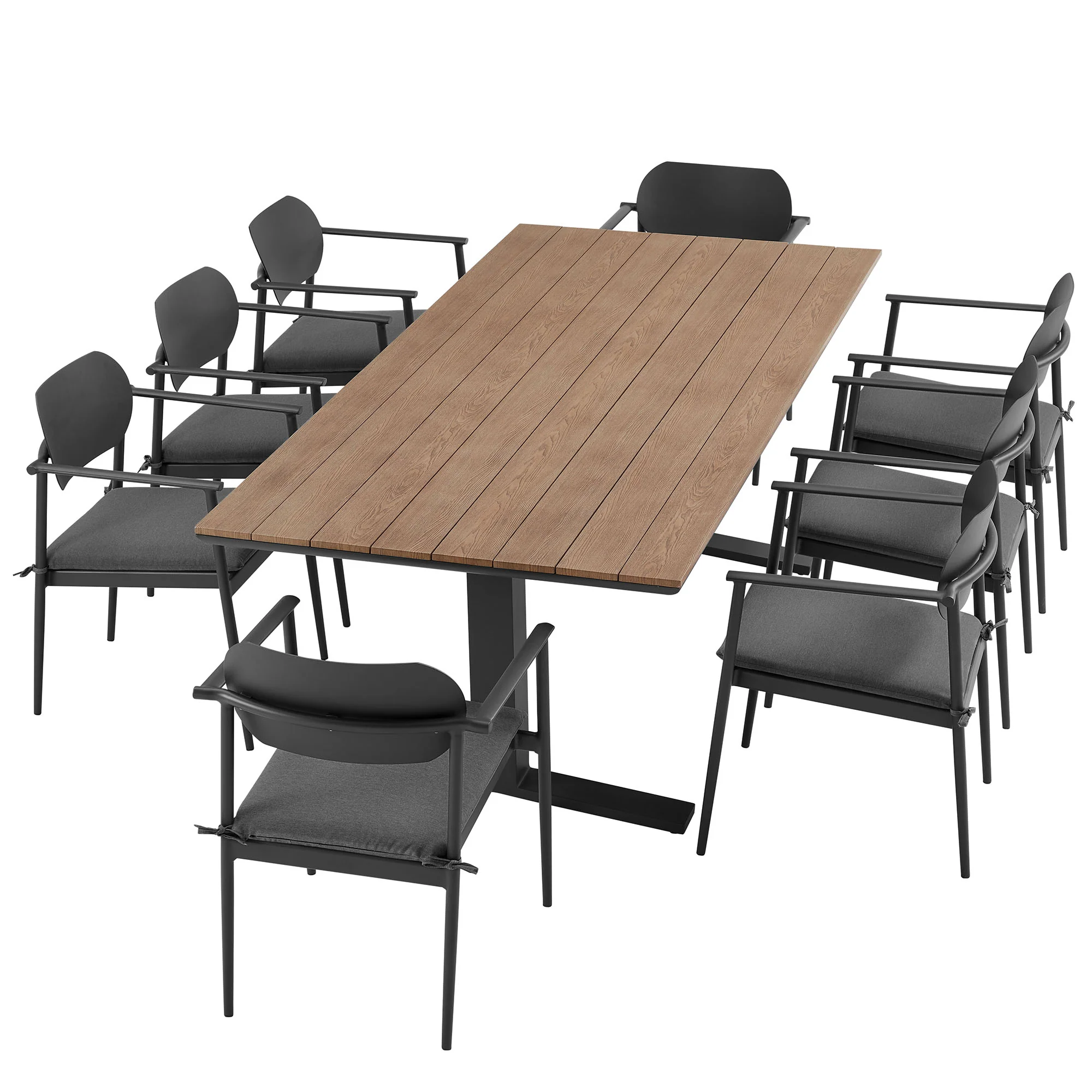 Aeris 9-Piece Outdoor Patio Aluminum Dining Set by Modway - Image 5