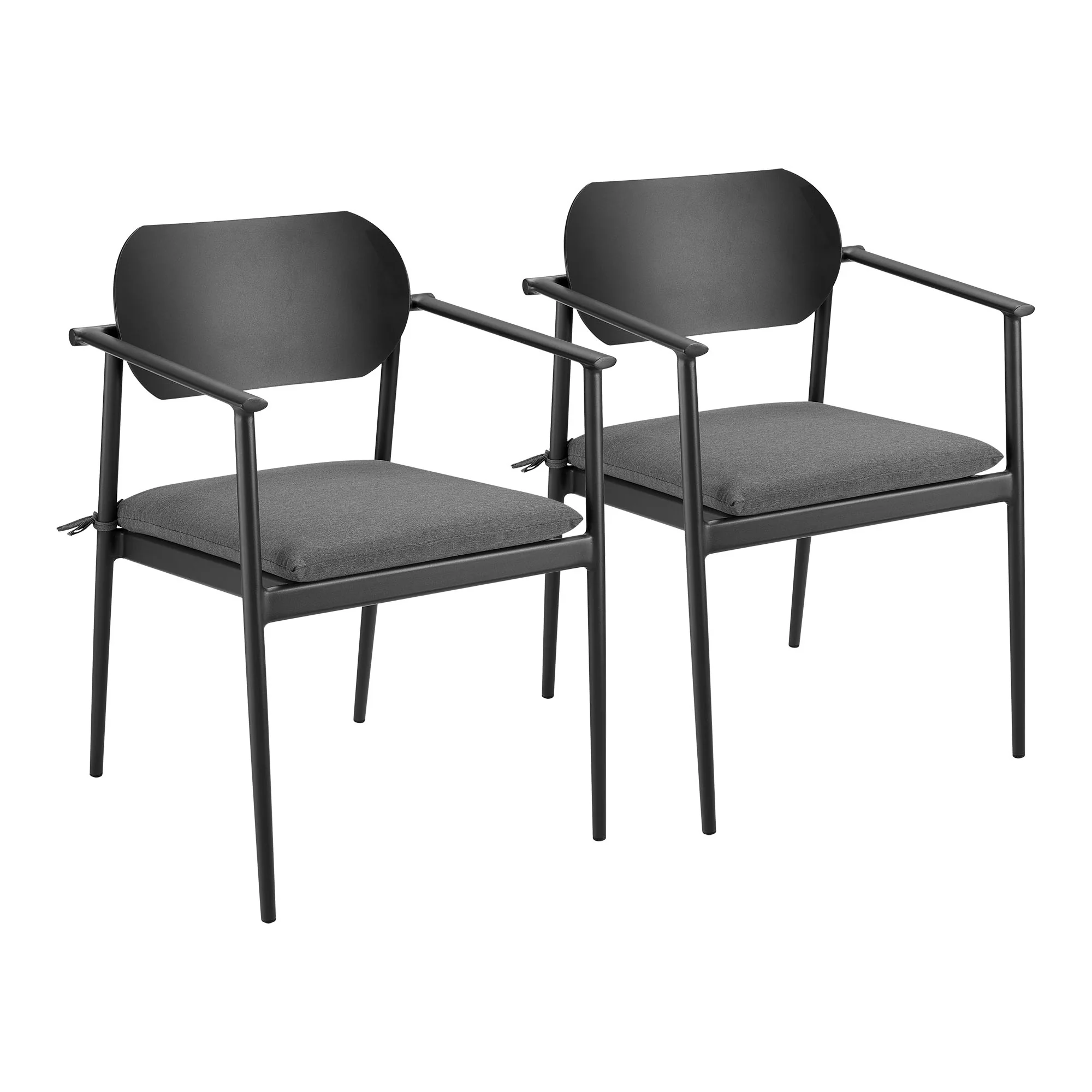 Aeris Stackable Outdoor Patio Aluminum Dining Armchair Set of 2 by Modway - Image 11