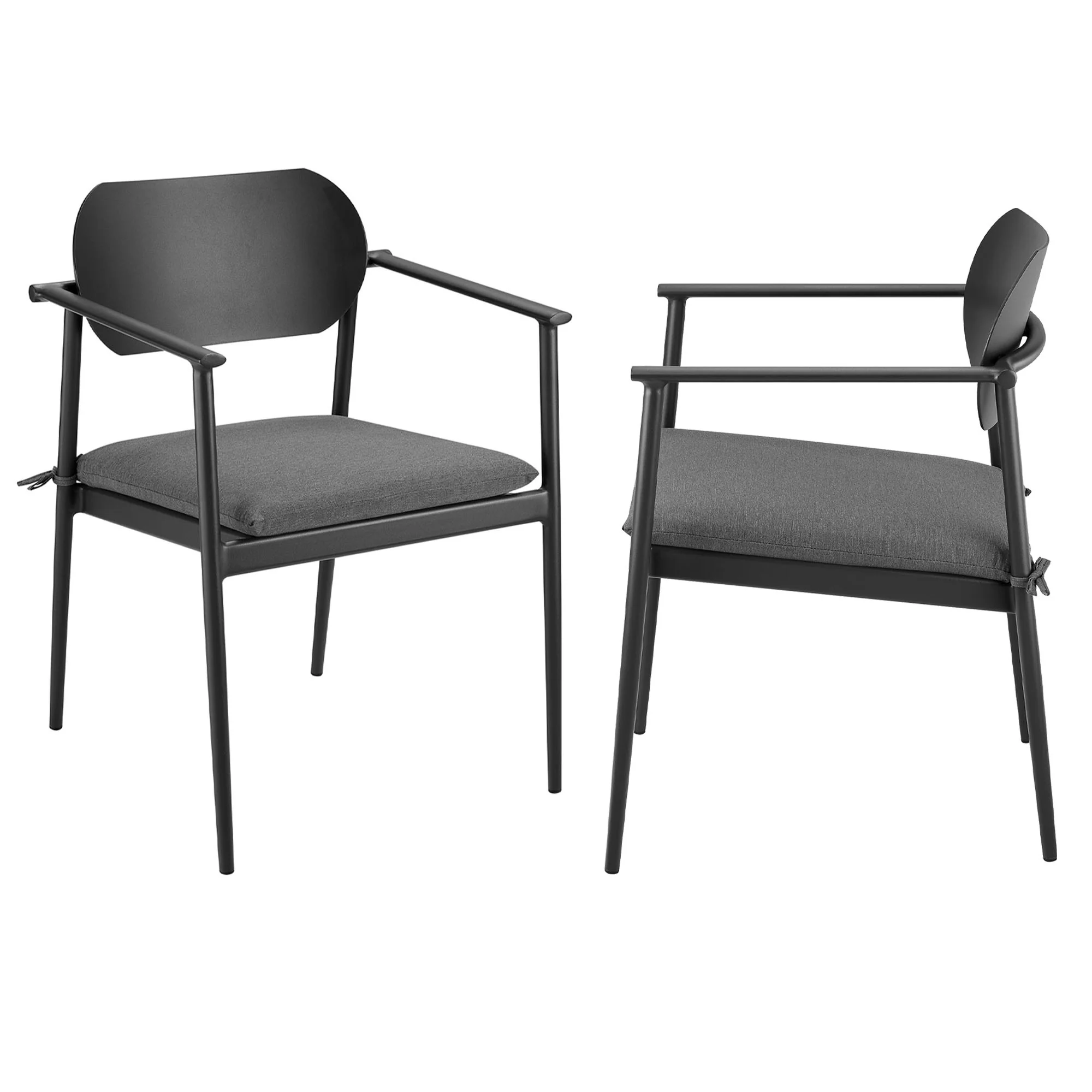Aeris Stackable Outdoor Patio Aluminum Dining Armchair Set of 2 by Modway - Image 14