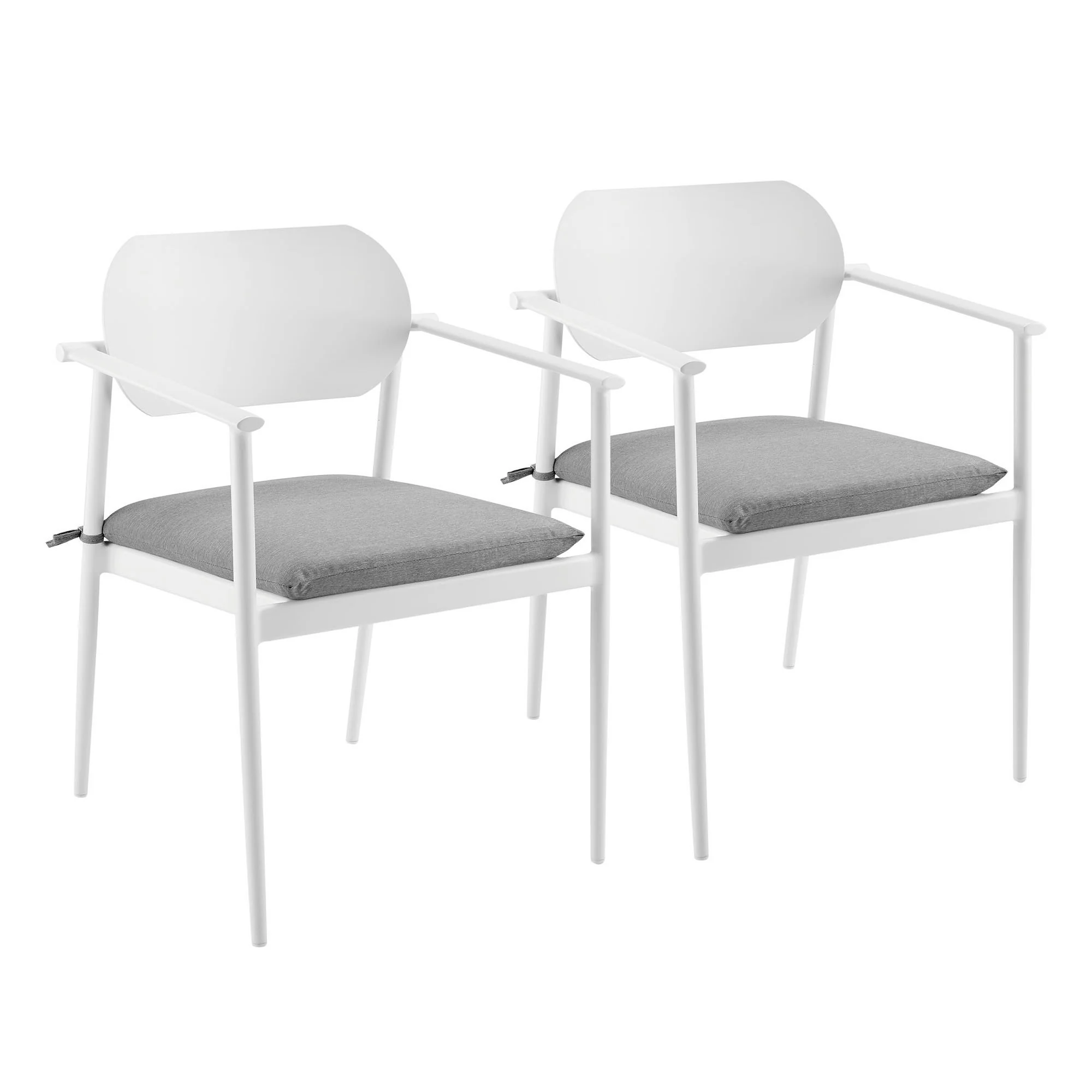 Aeris Stackable Outdoor Patio Aluminum Dining Armchair Set of 2 by Modway - Image 4
