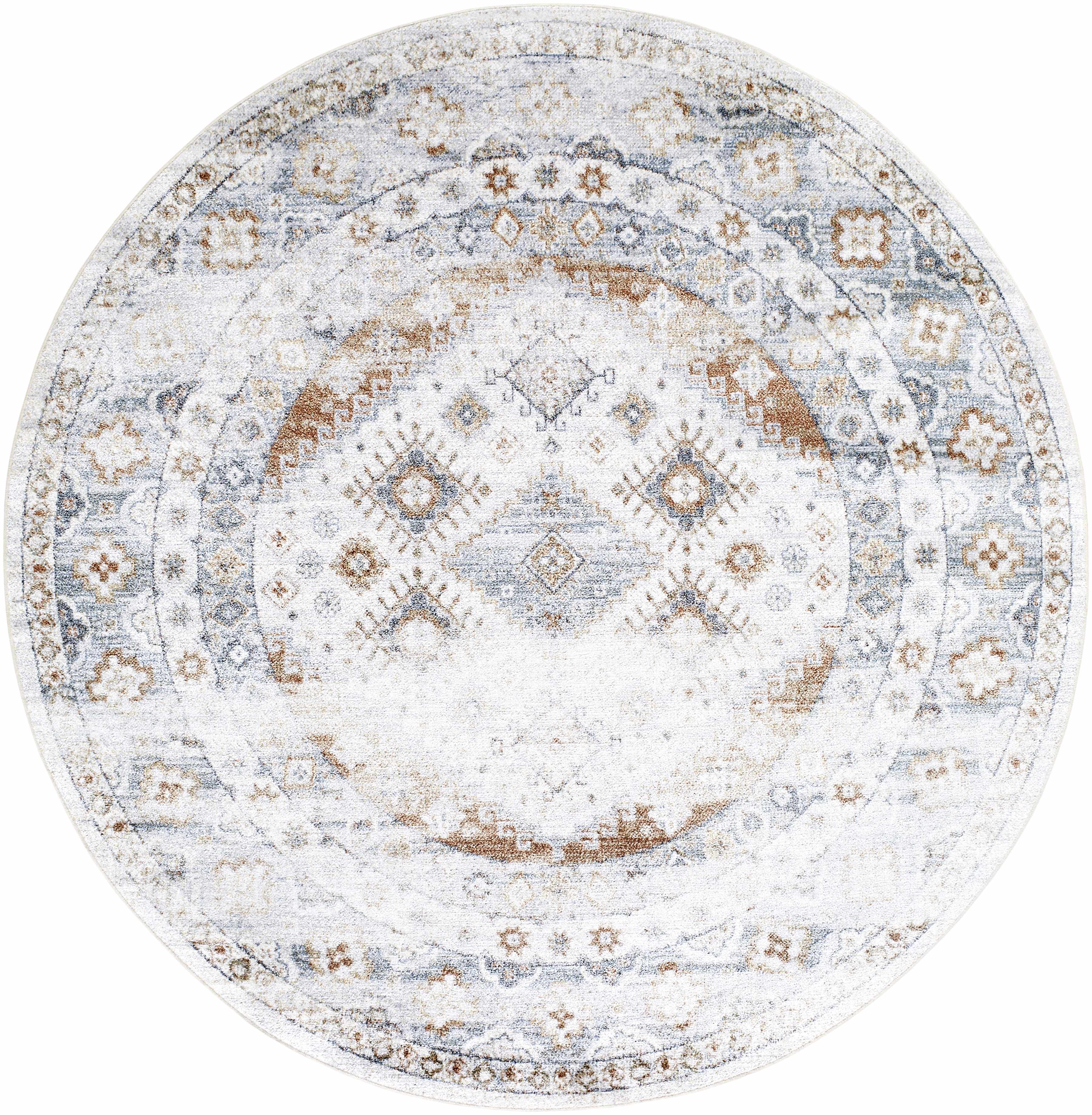 Agaton Blue & Brown Washable Area Rug - Image 8