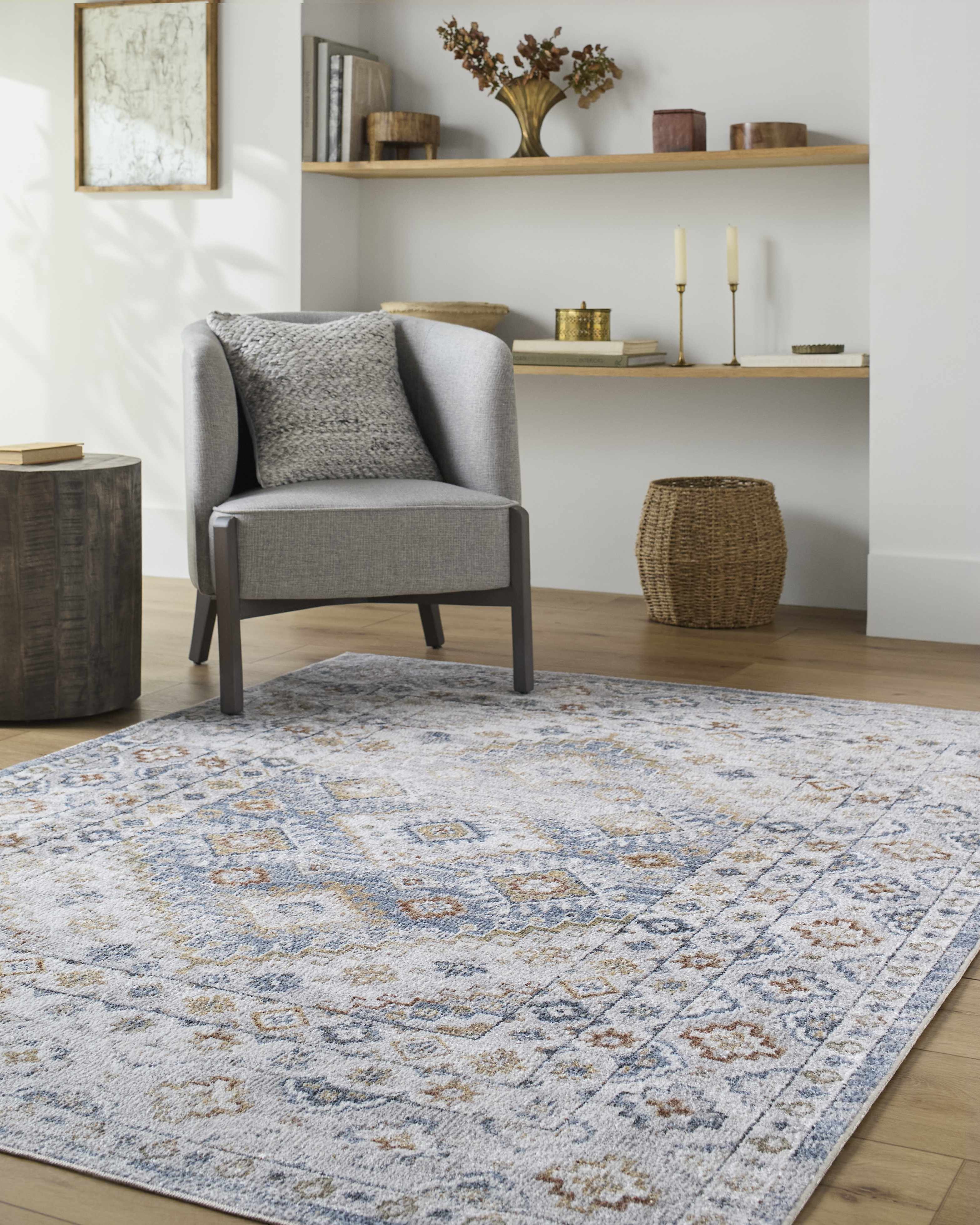 Agaton Blue Washable Area Rug - Image 2