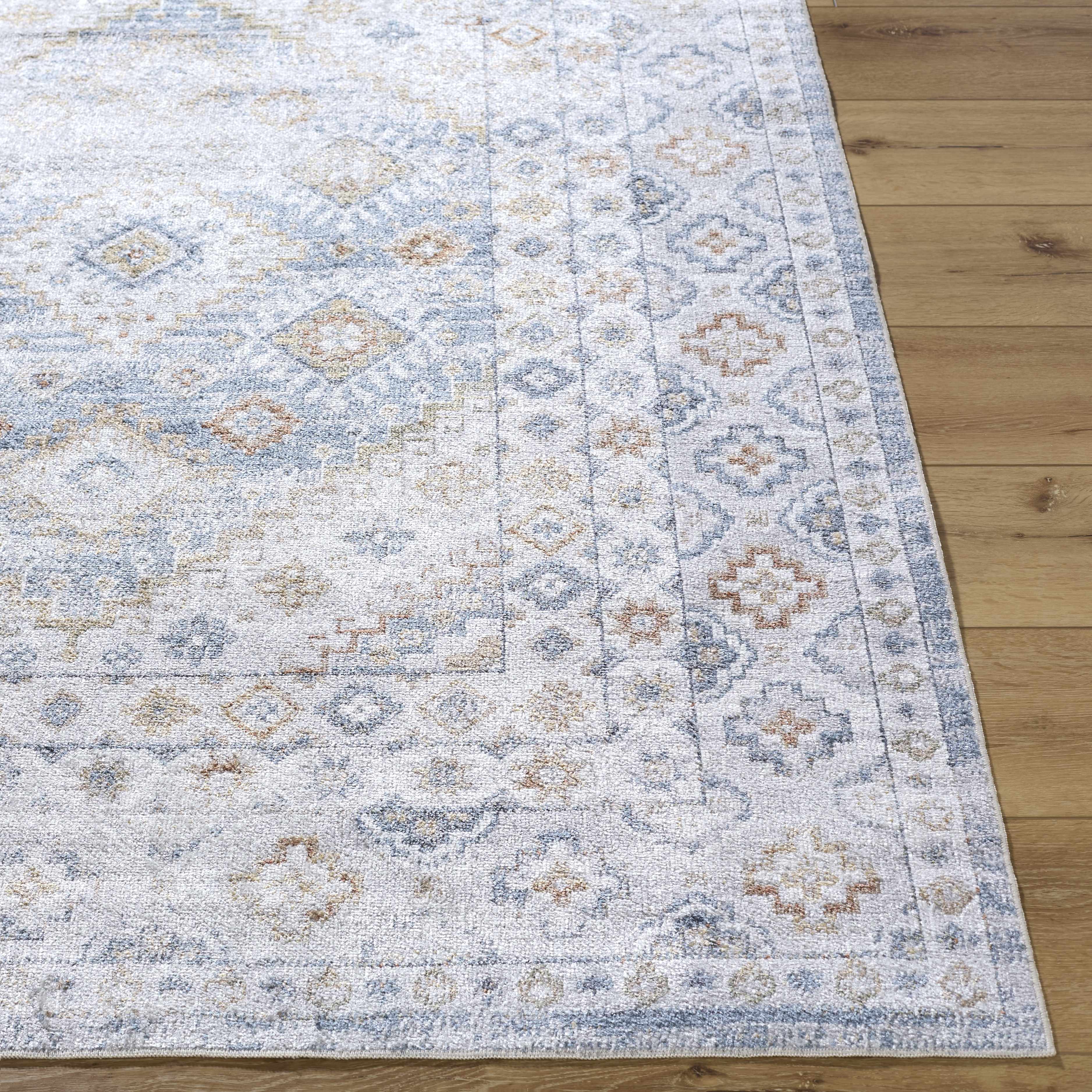 Agaton Blue Washable Area Rug - Image 4