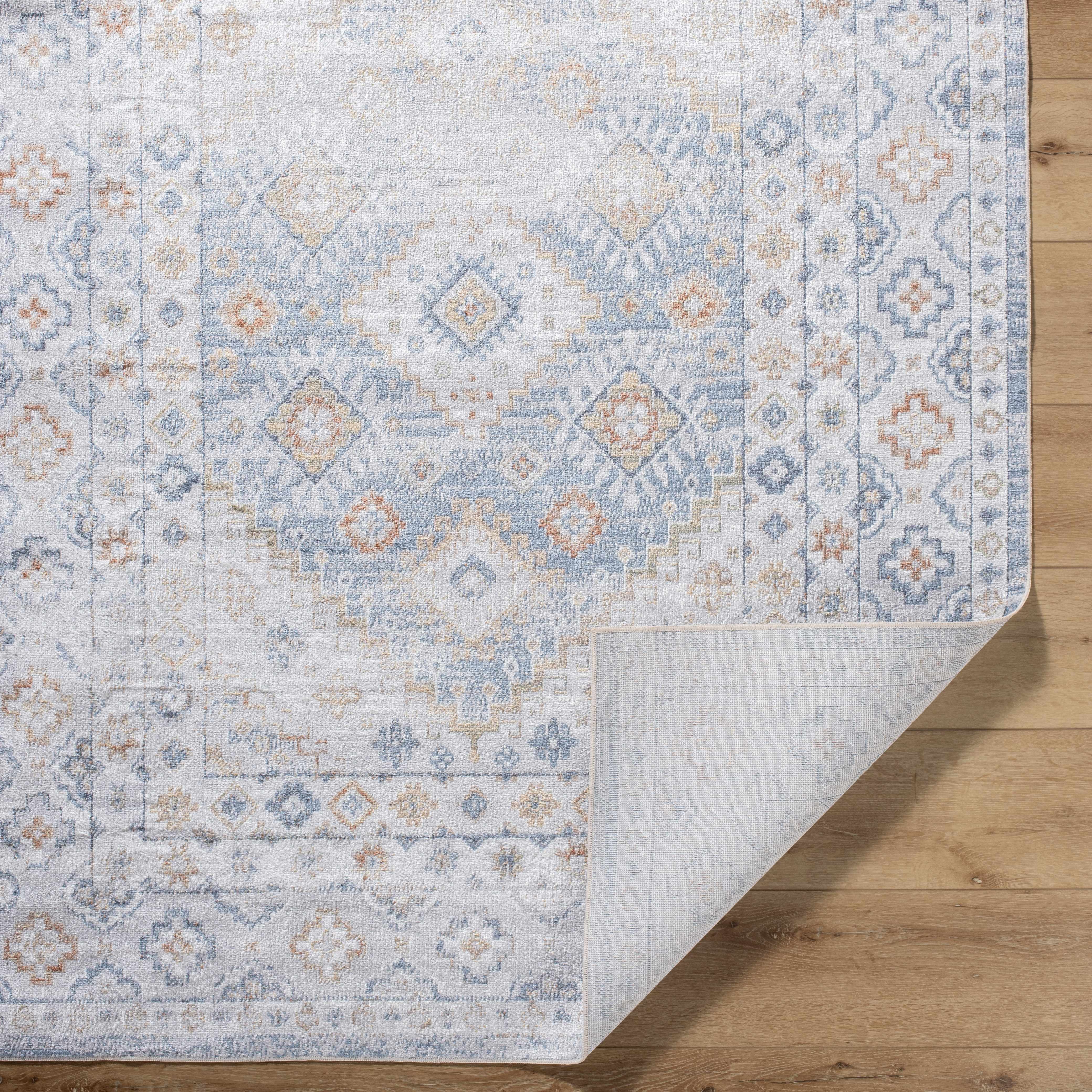 Agaton Blue Washable Area Rug - Image 5