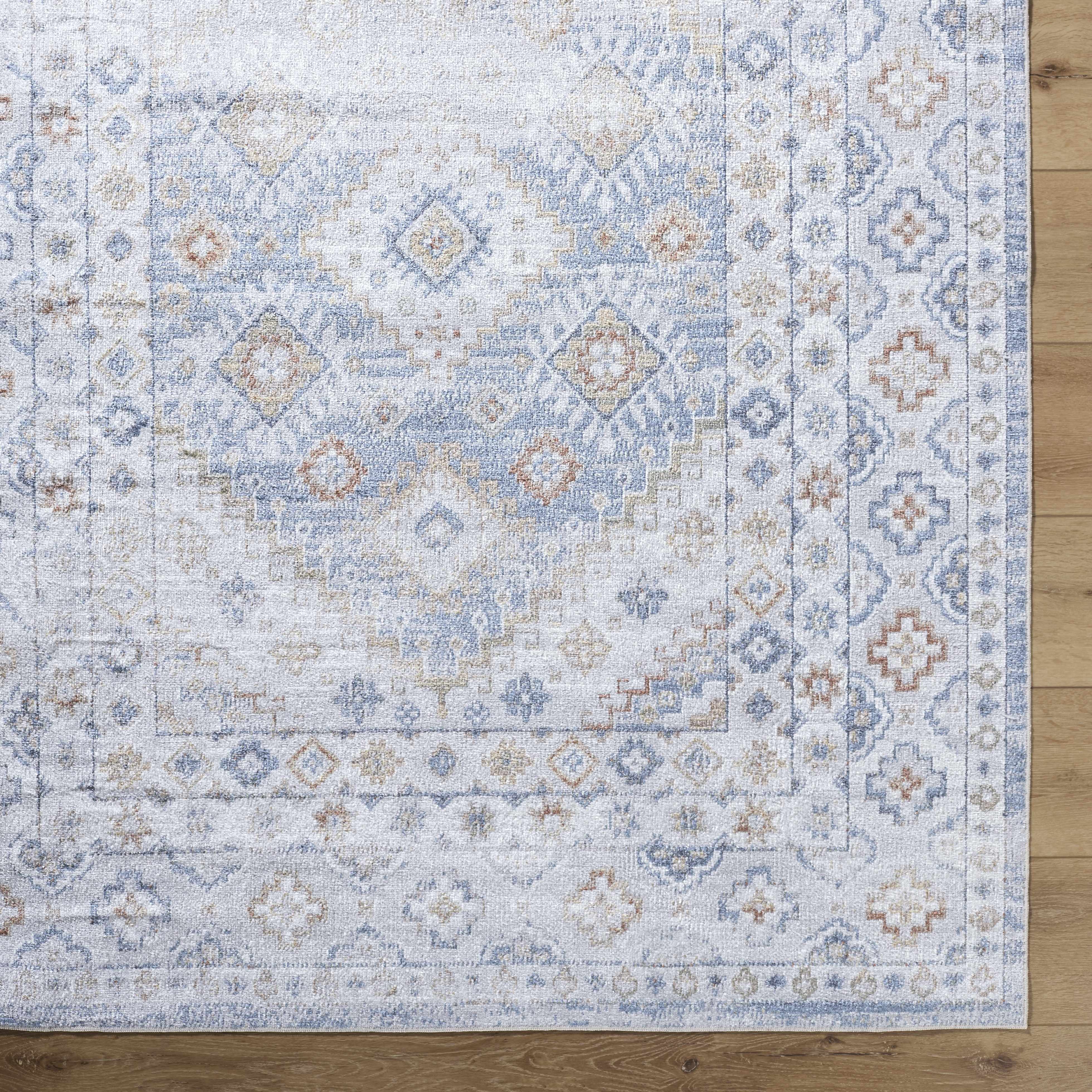 Agaton Blue Washable Area Rug - Image 6