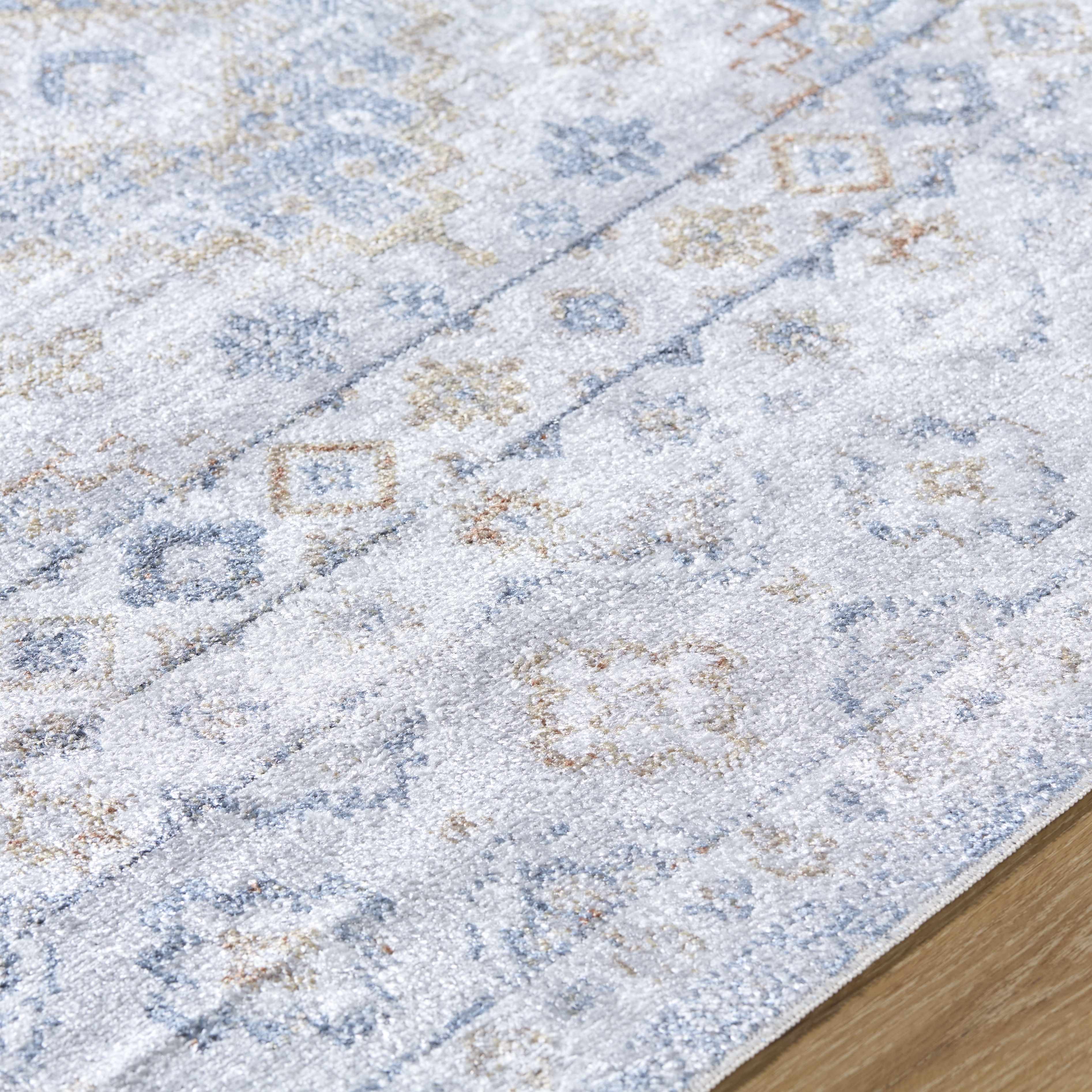 Agaton Blue Washable Area Rug - Image 7