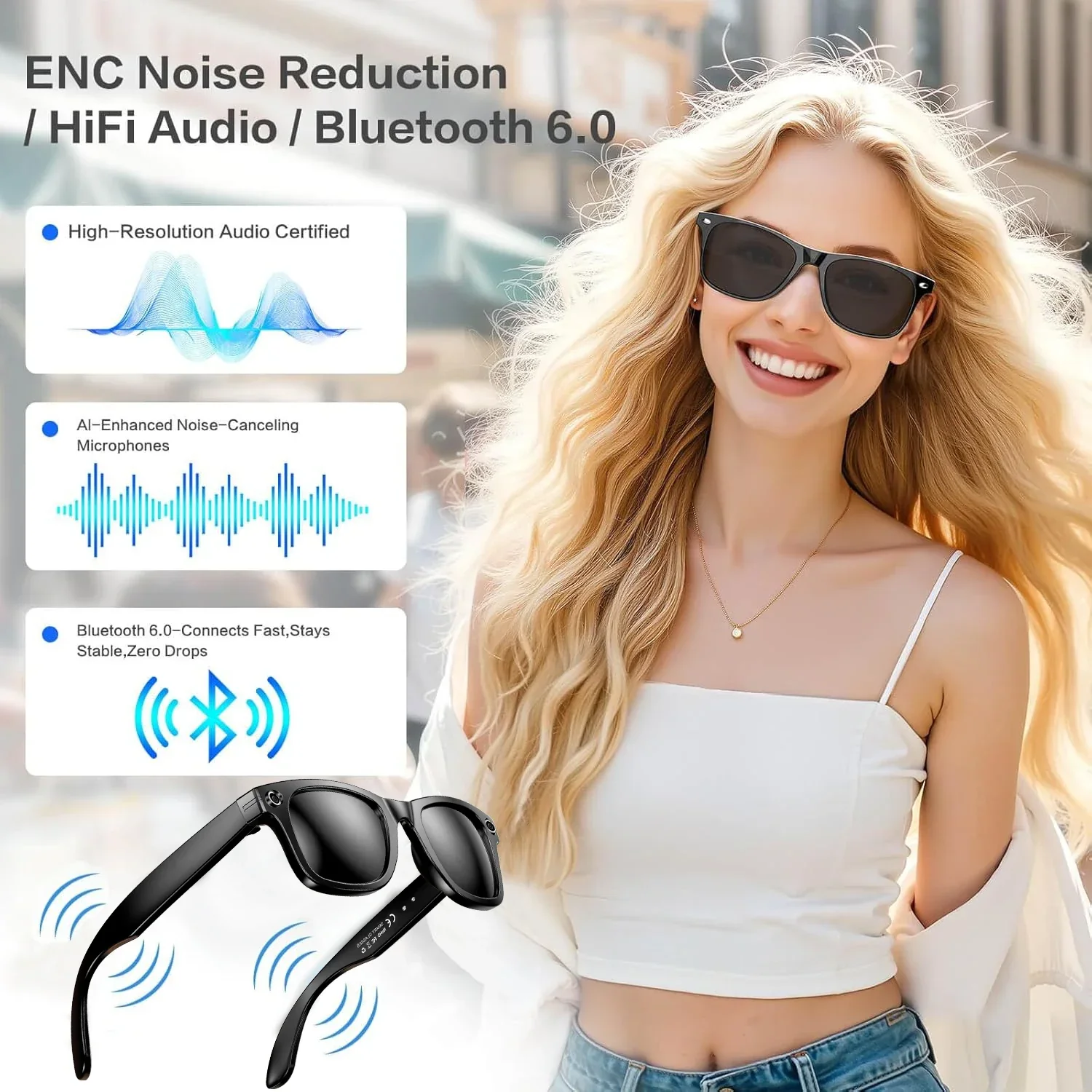 AI Camera Smart Glasses Color-Changing Translation Photo Video Recording Sunglasses - Image 5