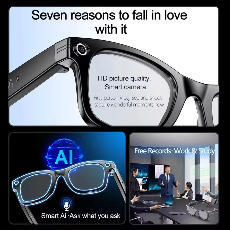 AI Smart Camera Glasses Photo Video Recording Translation Bluetooth Call Sunglasses - Image 3