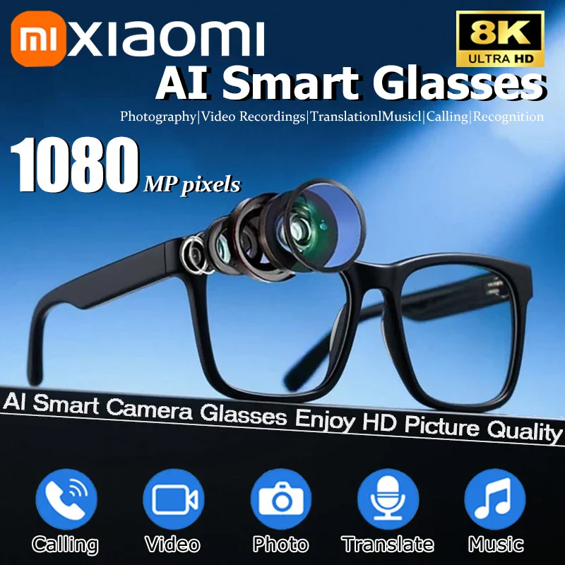 AI Smart Glasses Photochromic Camera Bluetooth Call Music Voice Assistant - Image 2