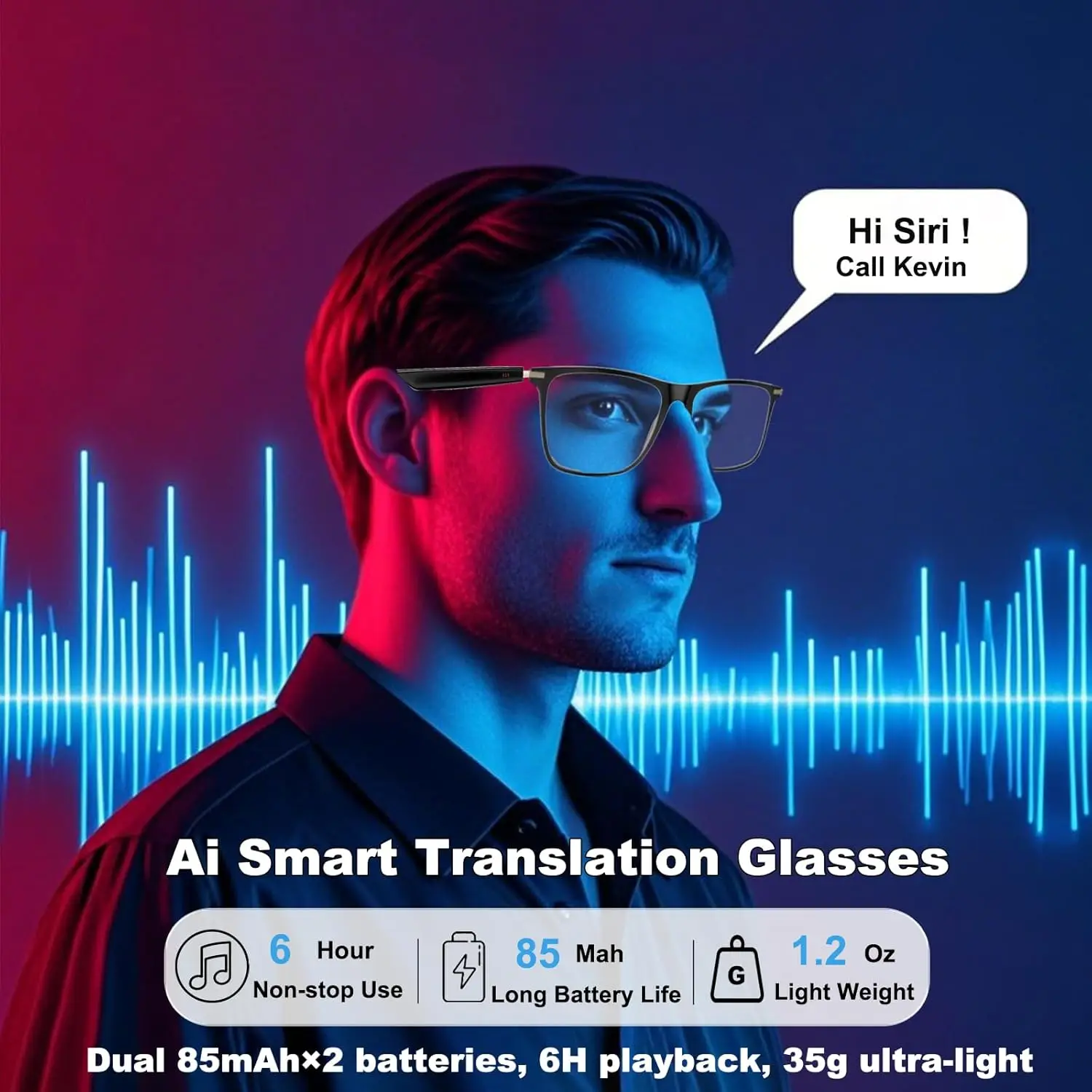AI Translation Smart Glasses Photochromic Lenses Real Time 160+ Languages - Image 7