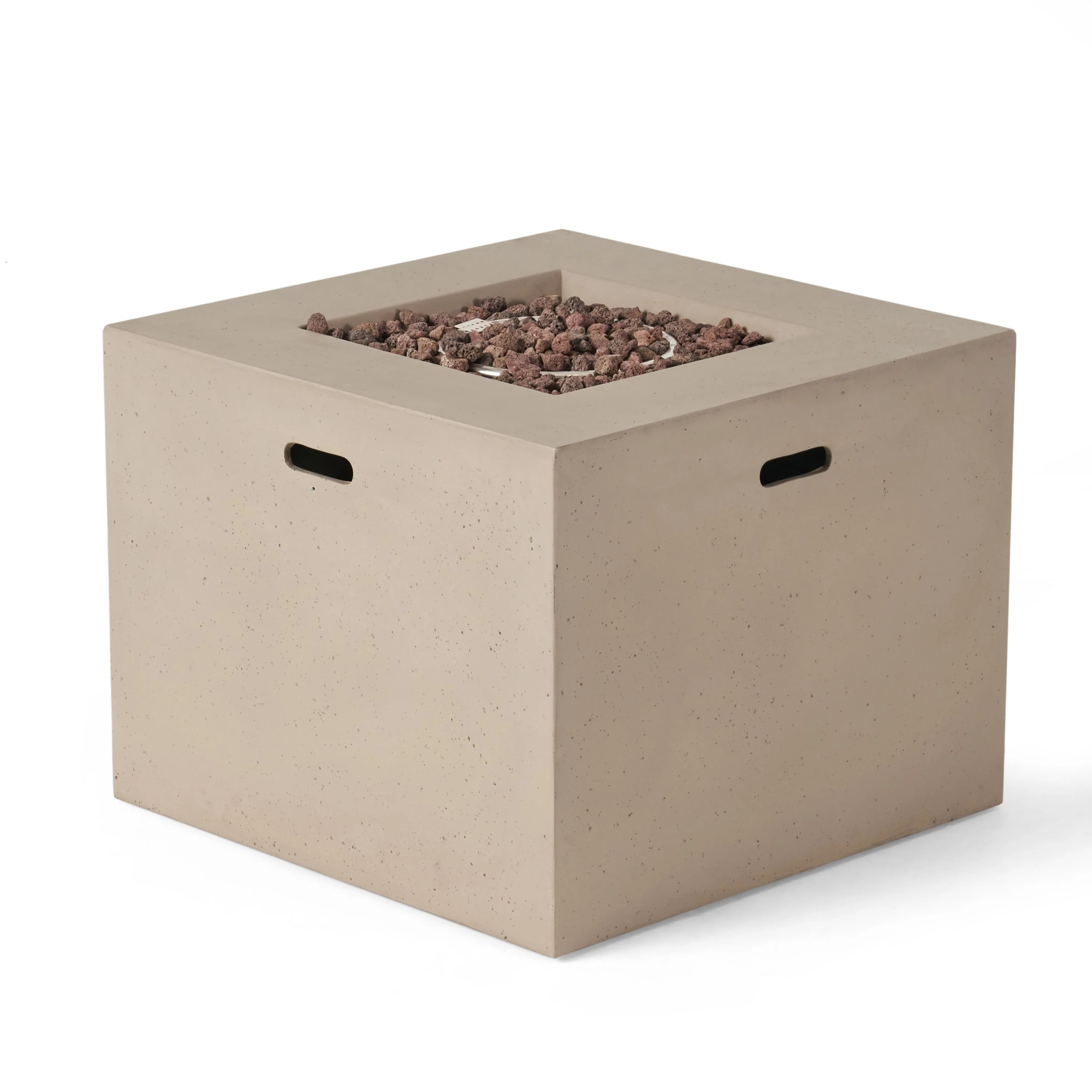 AIDAN 31' Square Fire Pit 40,000 BTU Light Grey Magnesium Oxide 31.25' - Image 7