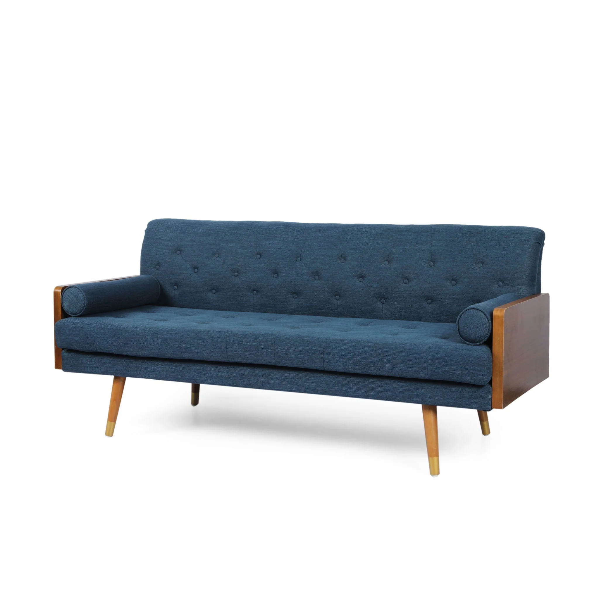 Aidan Mid Century Modern Tufted Fabric Sofa - Image 2