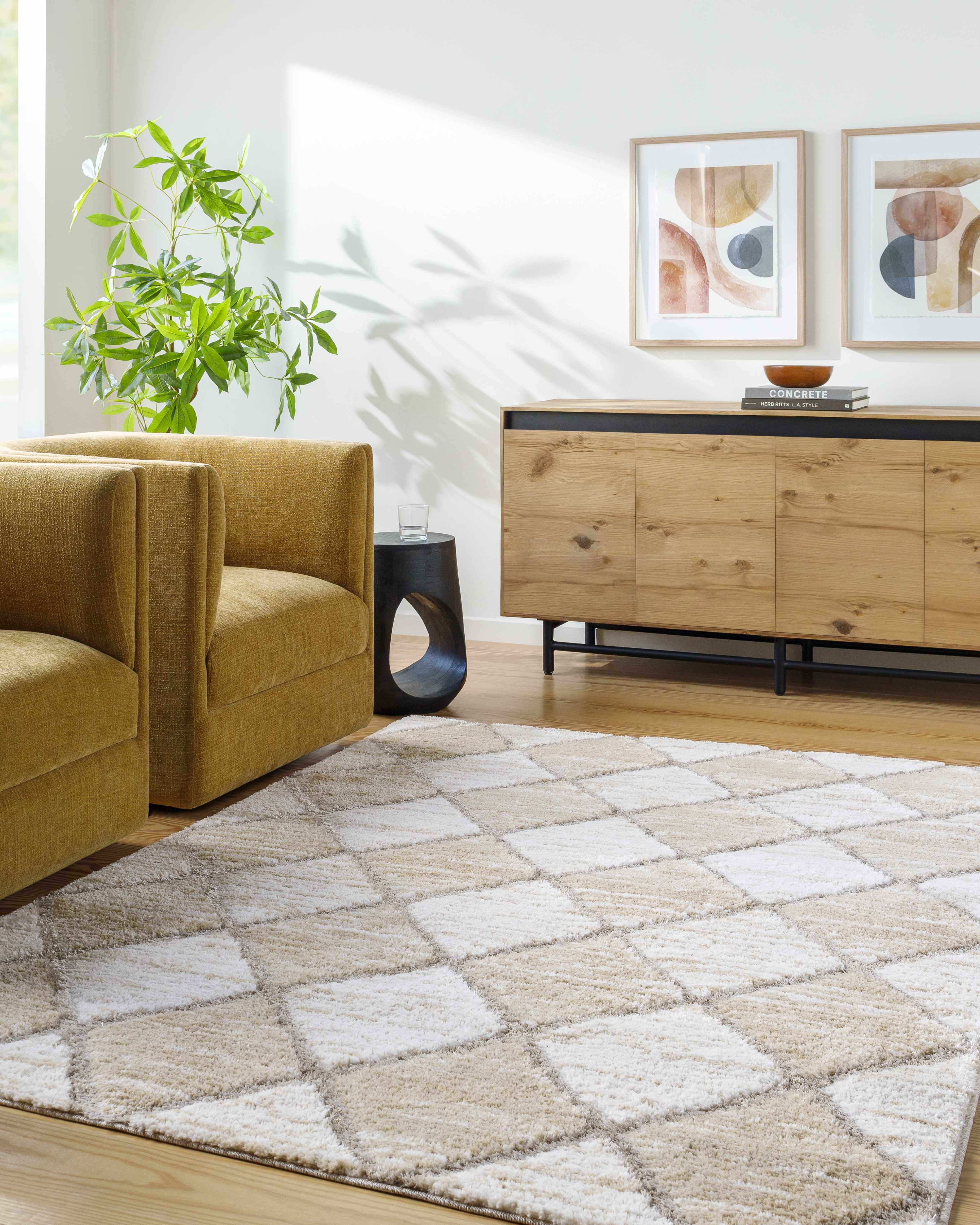 Aideen Cream Shag Area Rug - Clearance - Image 2