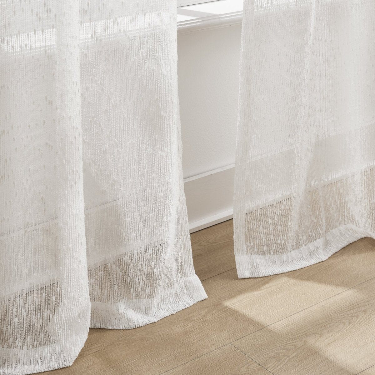 Aileen Textured Raindrop Sheer Window Curtain Panels - Image 5