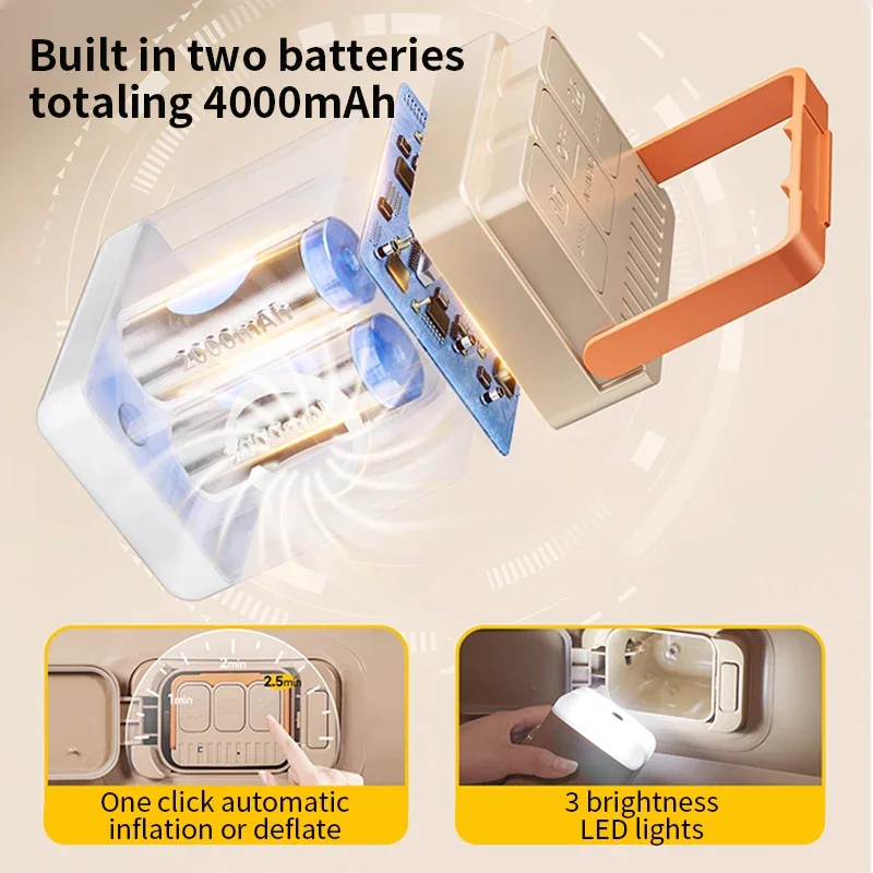 Air Mattress with Built-In Pump Self-Inflating Double Sleeping Pad for Camping Indoors - Image 3