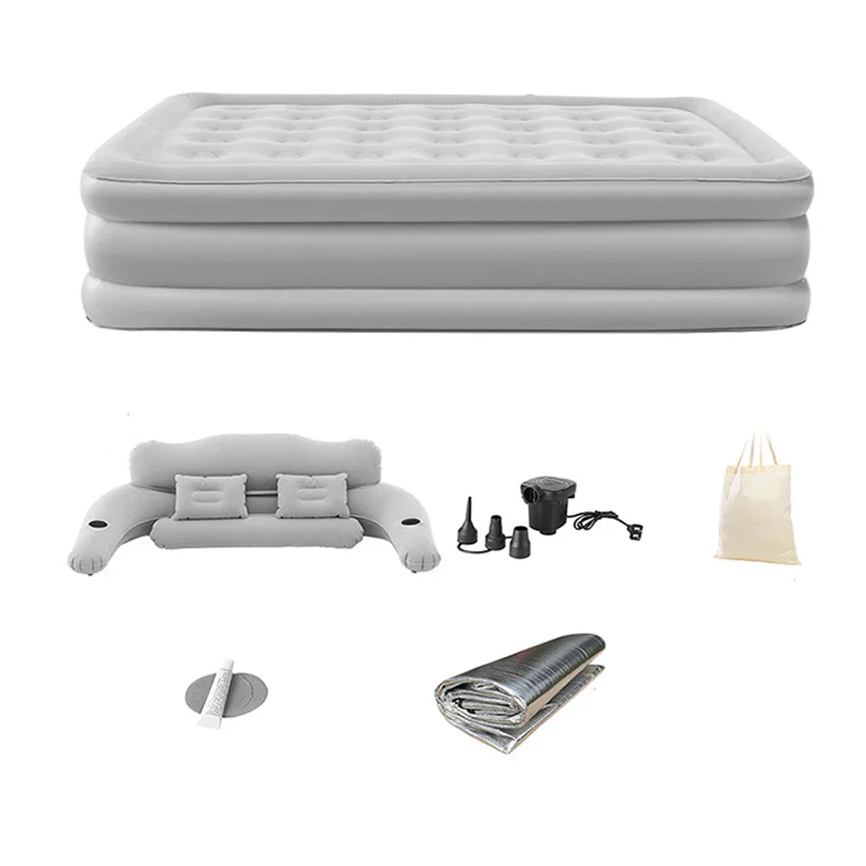 Air Mattress with Headboard Inflatable Bed Portable for Home Camping RV Travel - Image 6