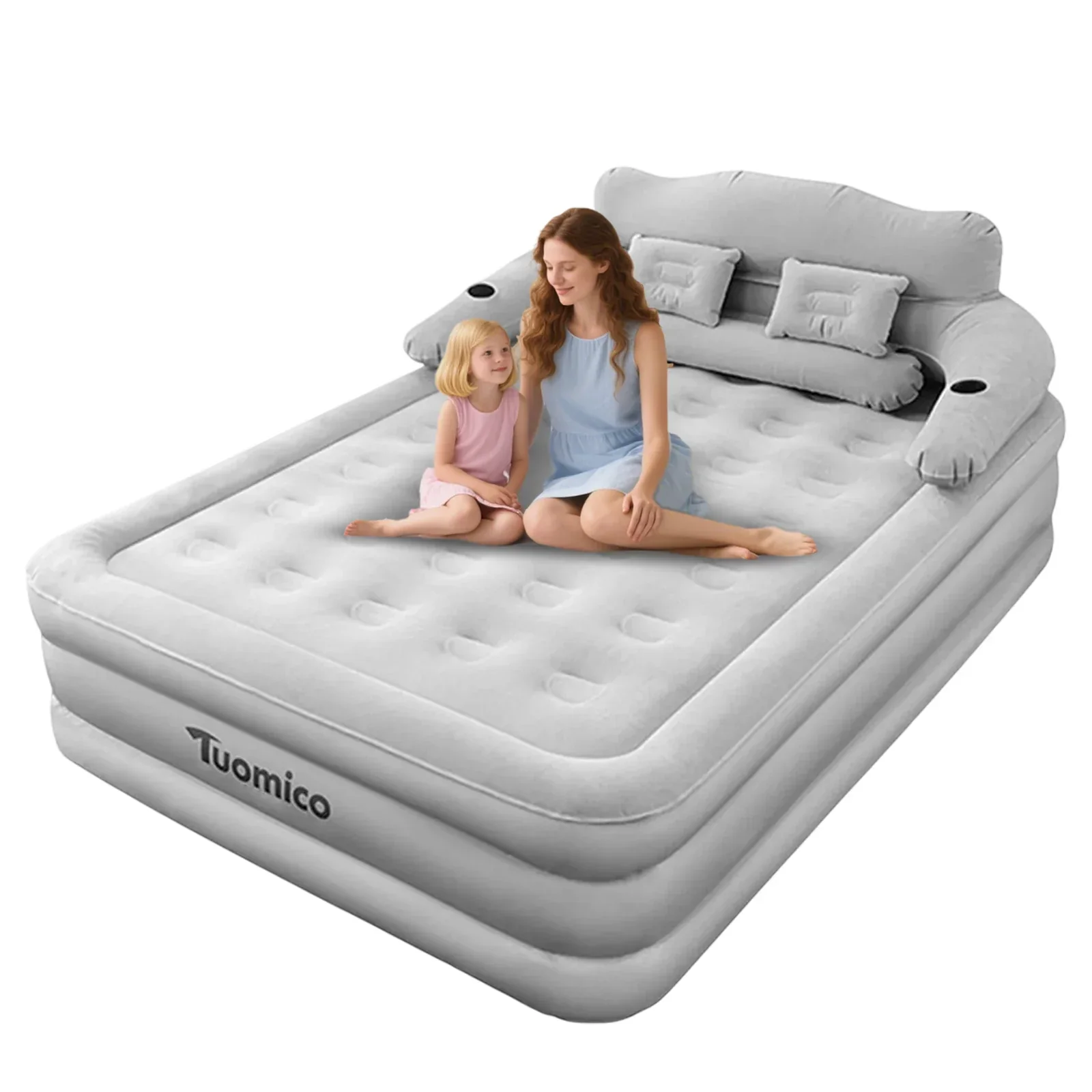 Air Mattress with Headboard Inflatable Bed Portable for Home Camping RV Travel - Image 8