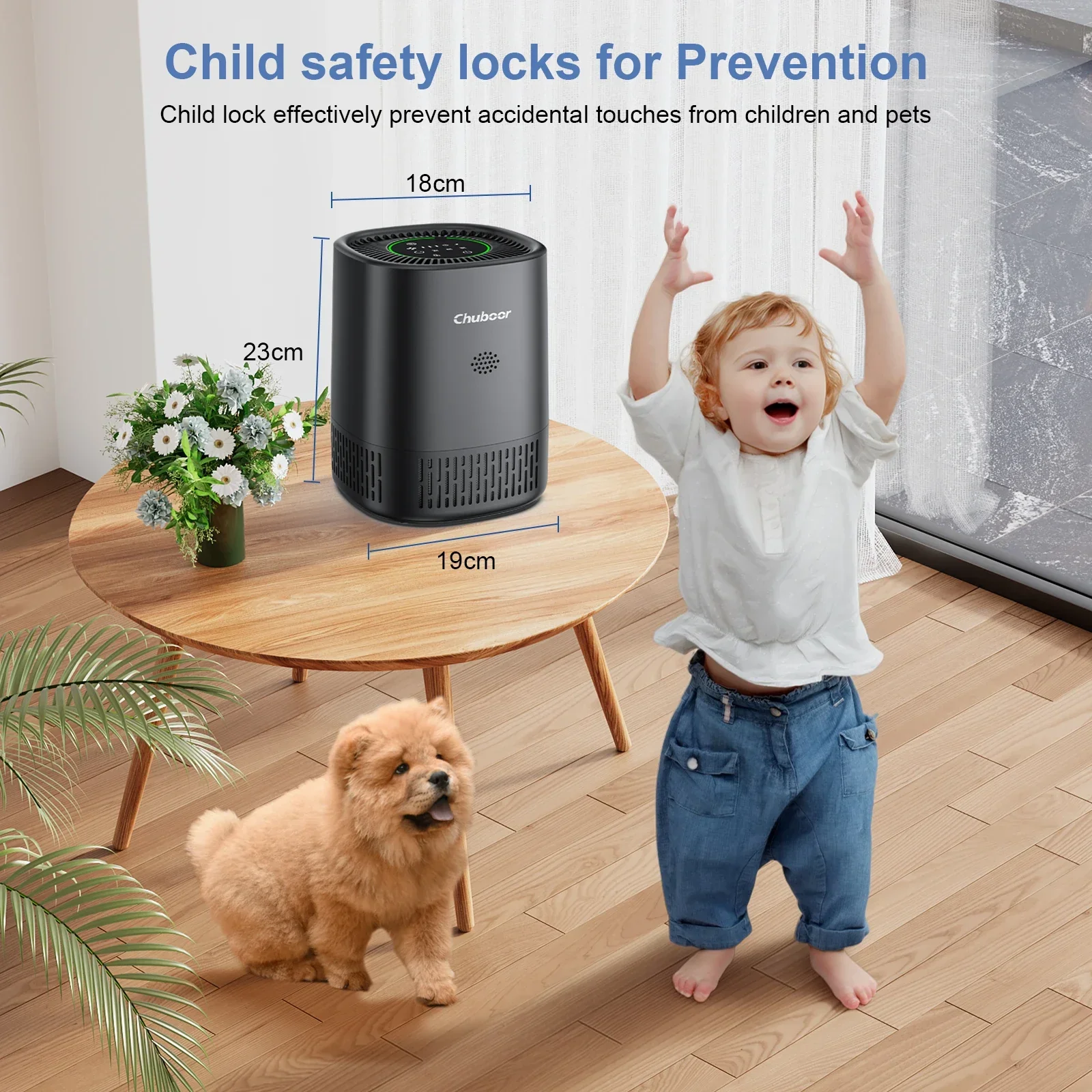 Air Purifier for Bedroom Home with HEPA Filter Smoke Allergies Pet Odor Dust - Image 2