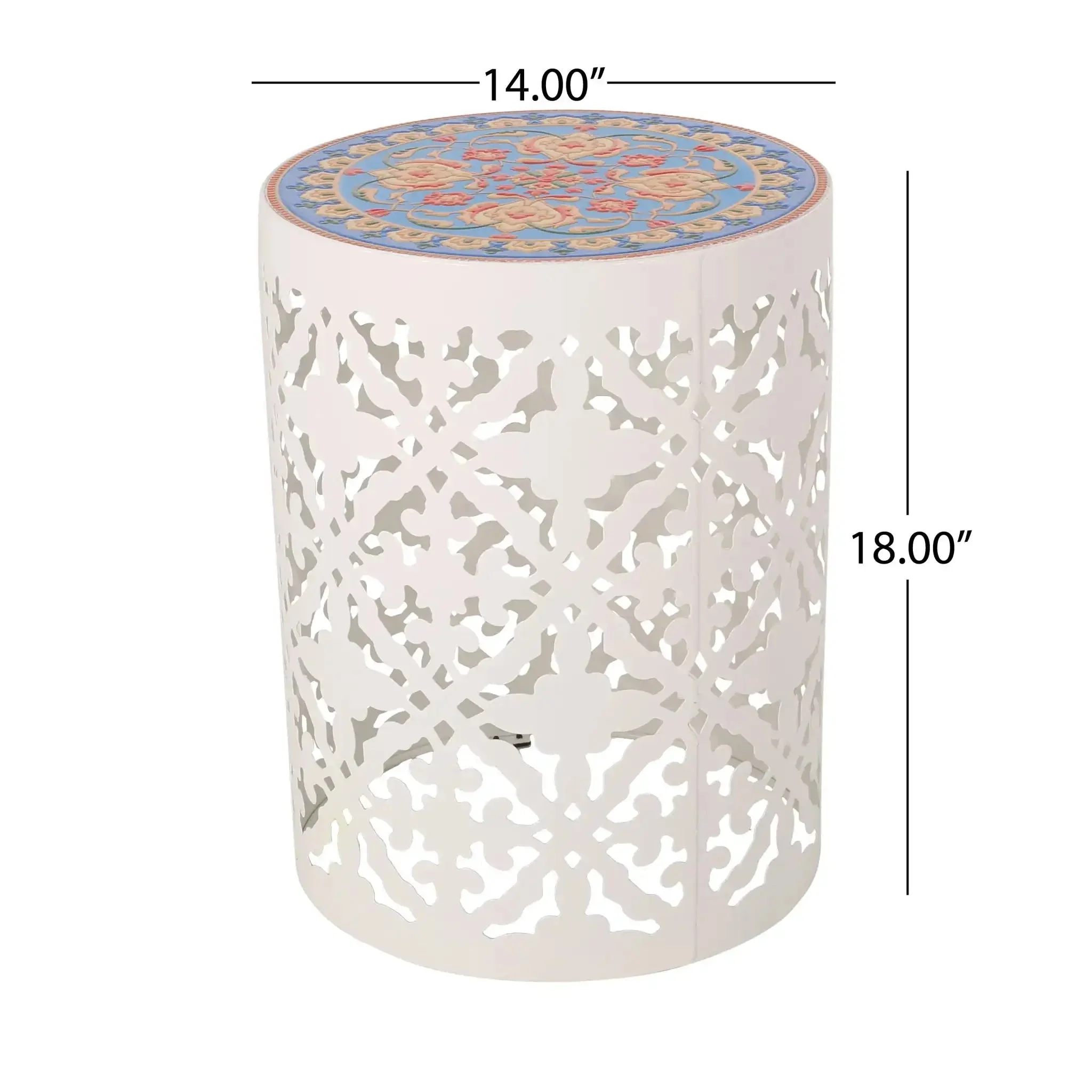Airy - Outdoor Side Table with Lace Cut Design and Metal Frame - Image 3