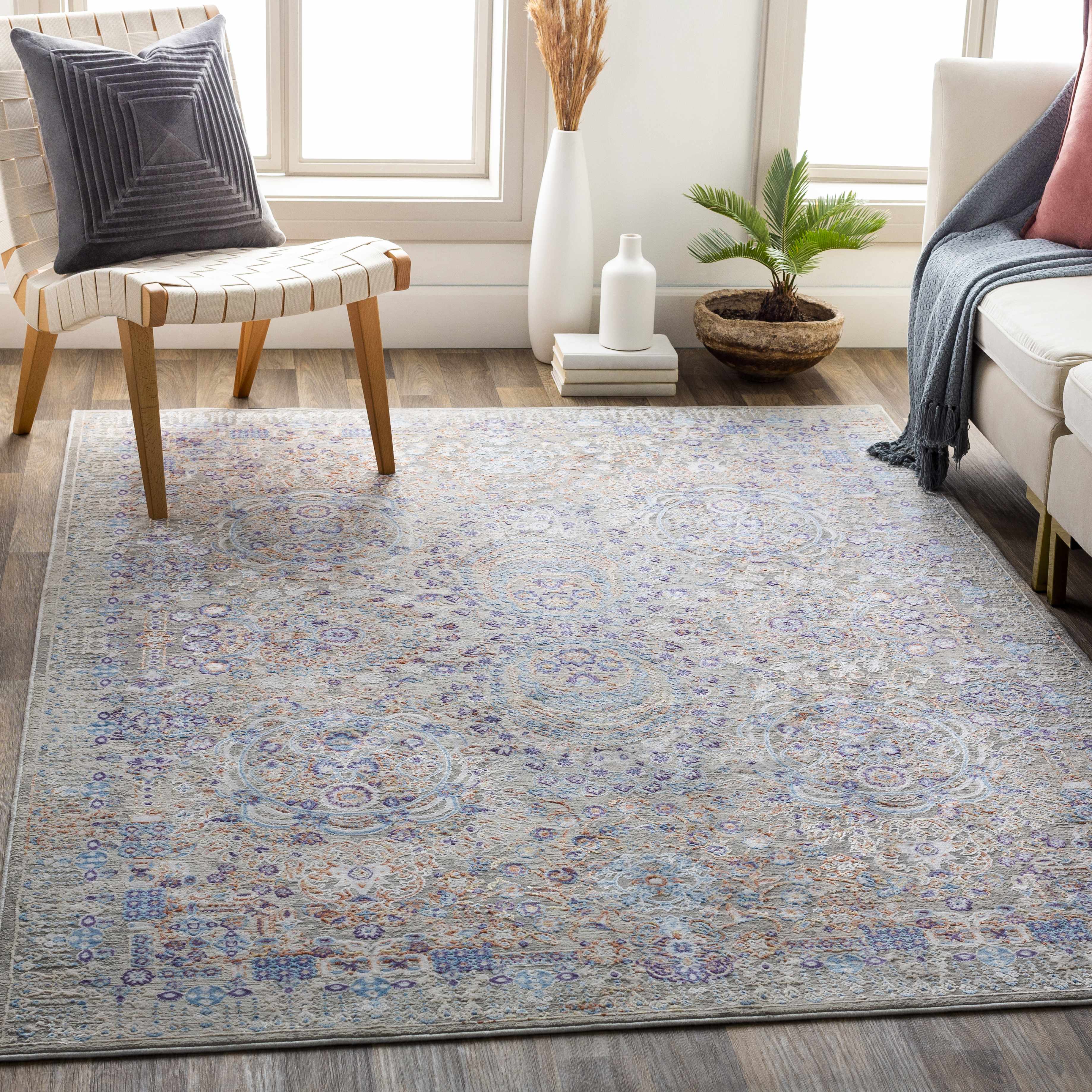 Aisha Abstract Premium Sheen Viscose Rug - Clearance - Image 2