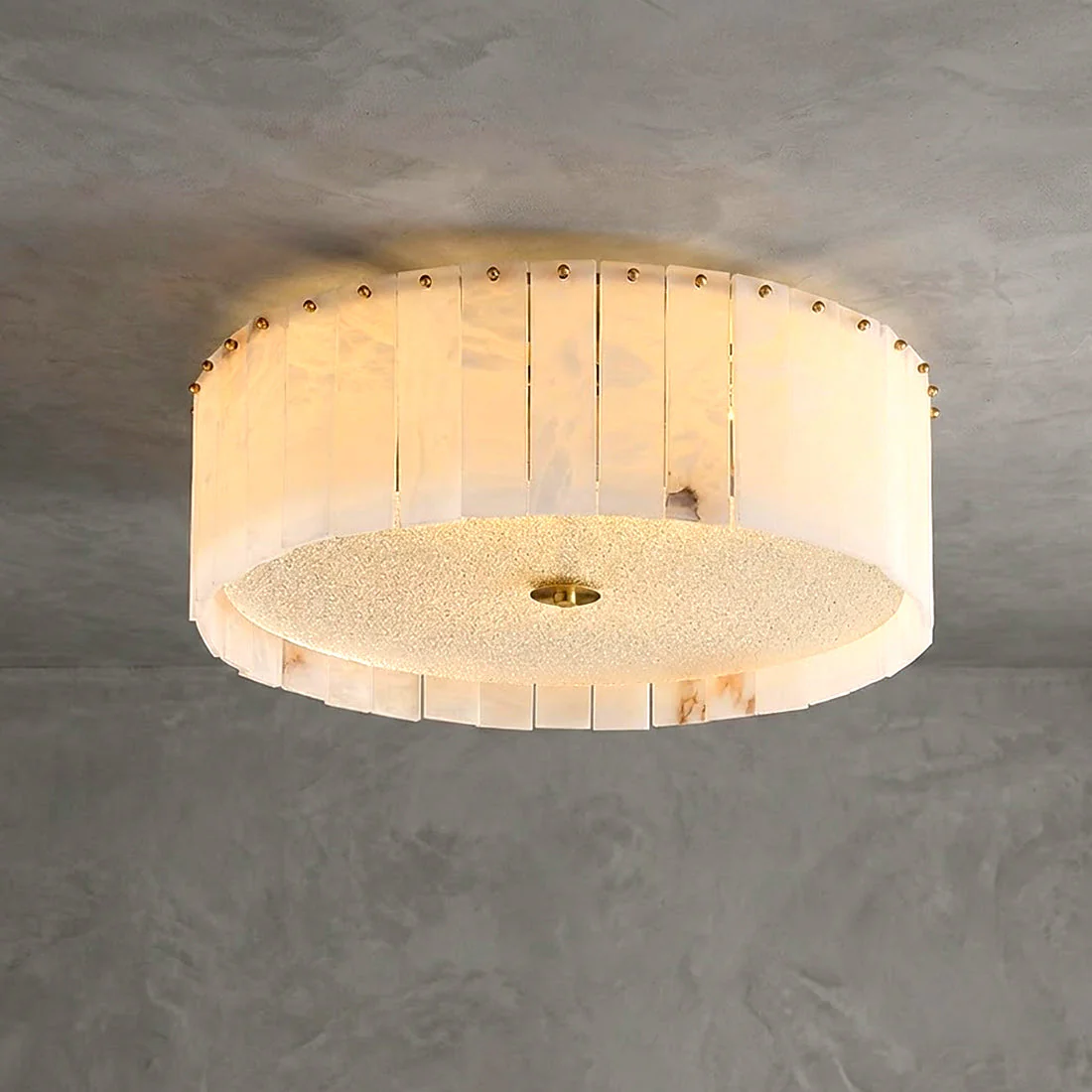 Alabaster Flush Mount Ceiling Light 18" 24" E14 Dimmable Fixture - Image 14