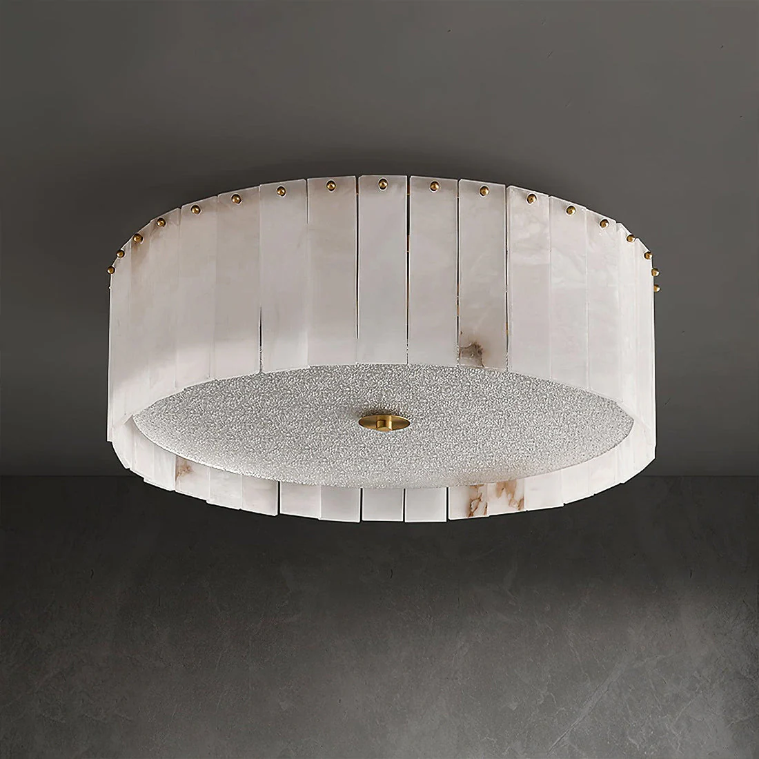 Alabaster Flush Mount Ceiling Light 18" 24" E14 Dimmable Fixture - Image 15