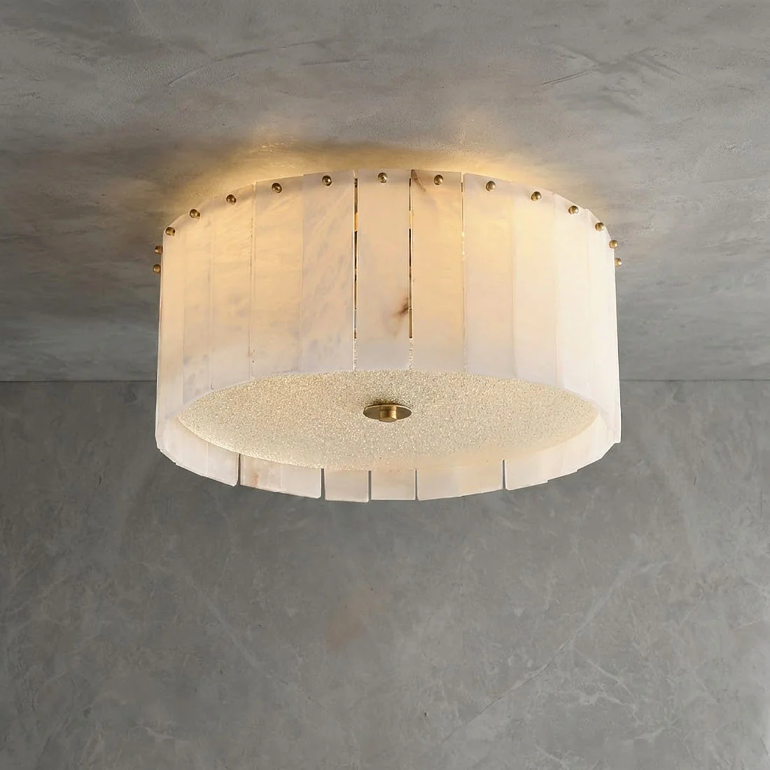 Alabaster Flush Mount Ceiling Light 18" 24" E14 Dimmable Fixture - Image 2