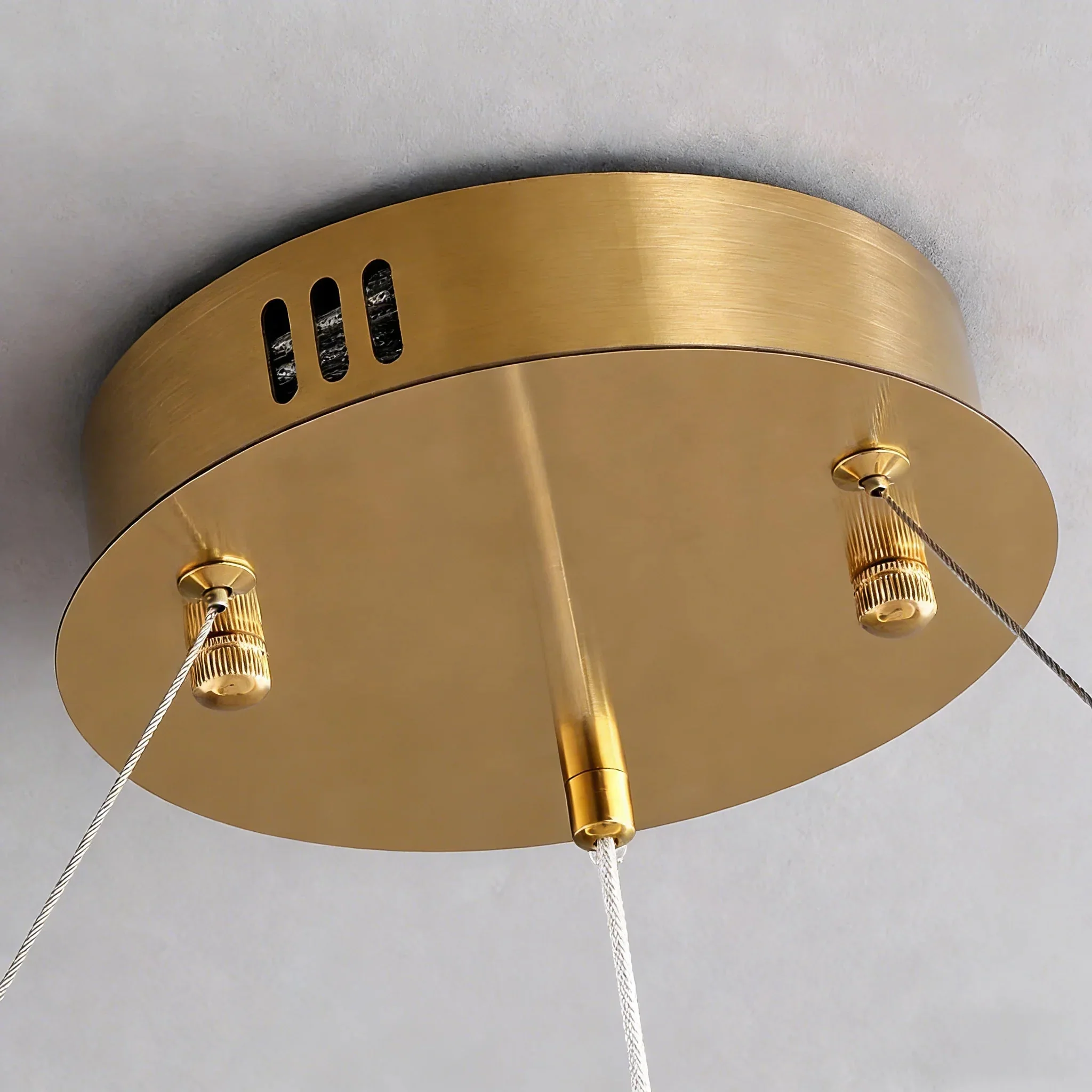 Alabaster Ring Chandelier – Gold Beaded LED Luxury Ceiling Light - Image 23
