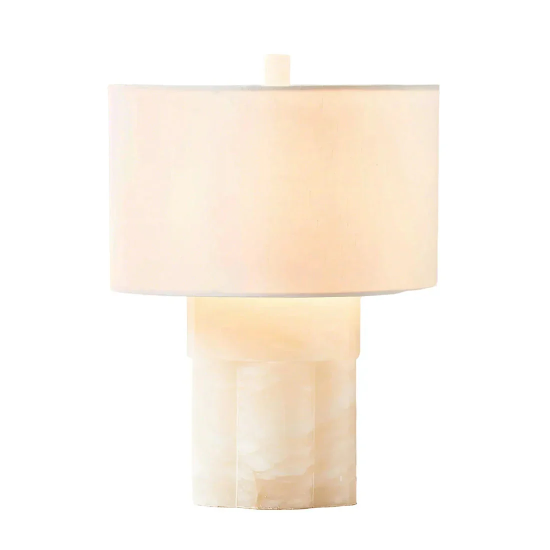 Alabaster Table Lamp with Drum Shade E26 Dimmable 12.9" Light - Image 10