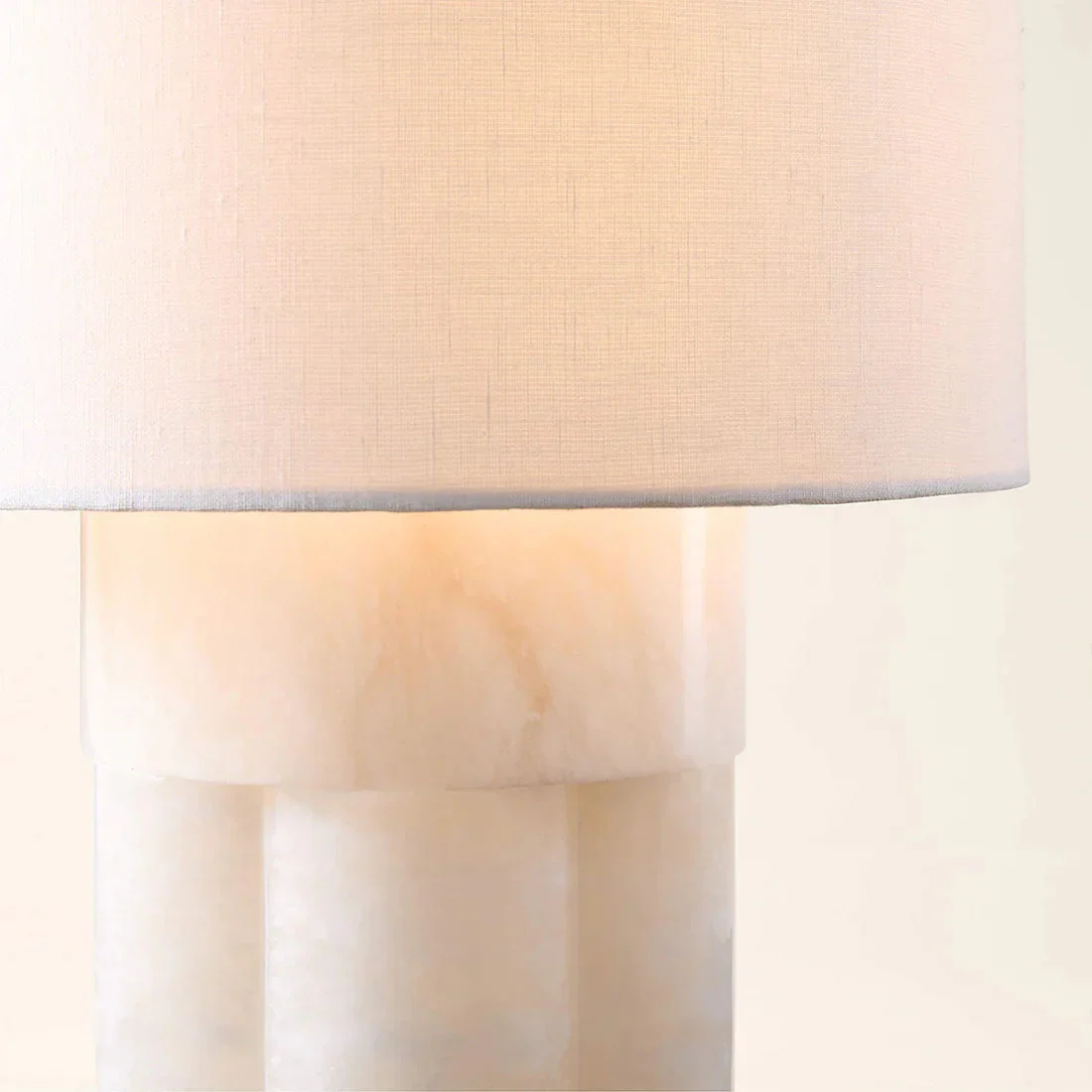 Alabaster Table Lamp with Drum Shade E26 Dimmable 12.9" Light - Image 14