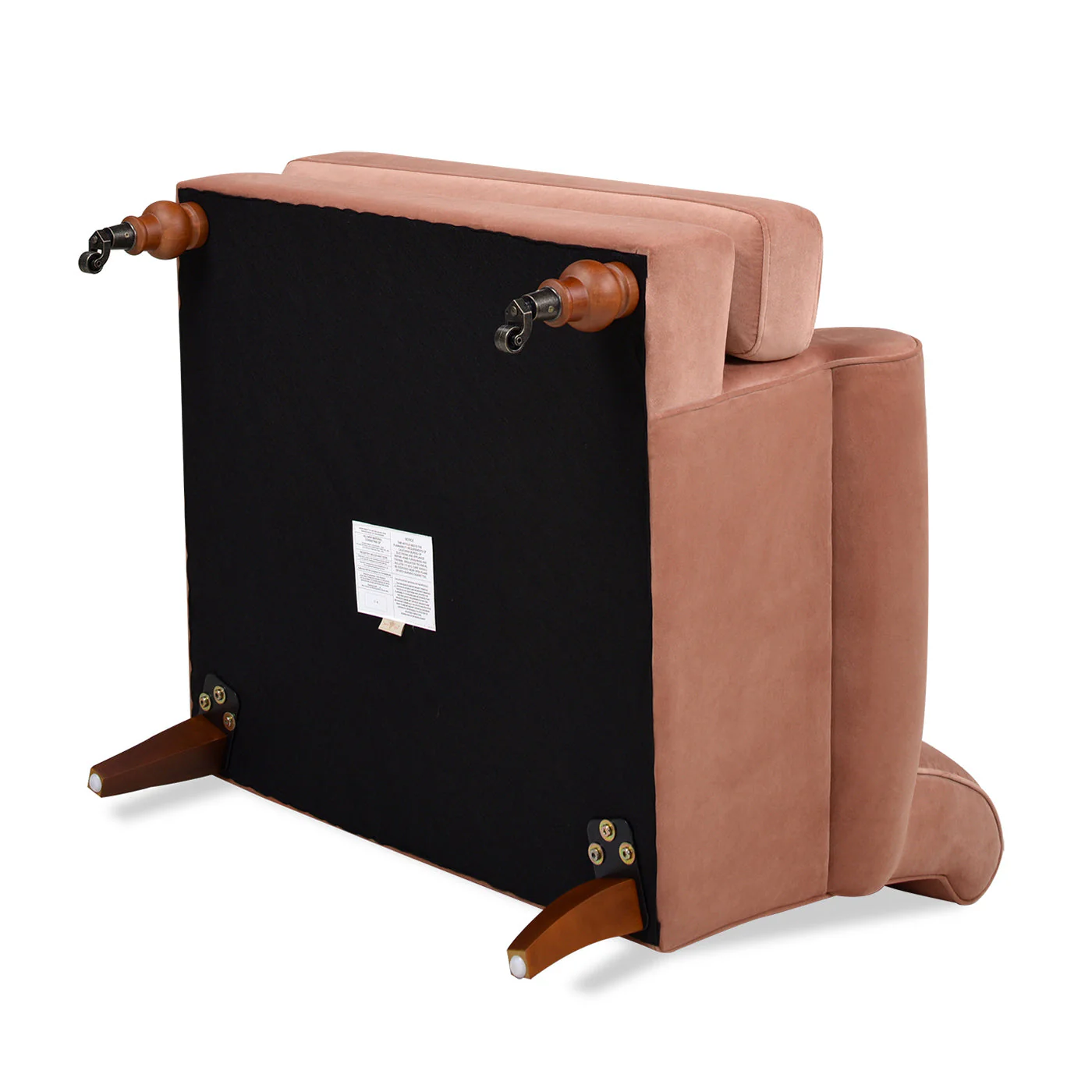 Alana 38" Lawson Accent Arm Chair Metal Casters, Peach Orange Velvet - Image 3