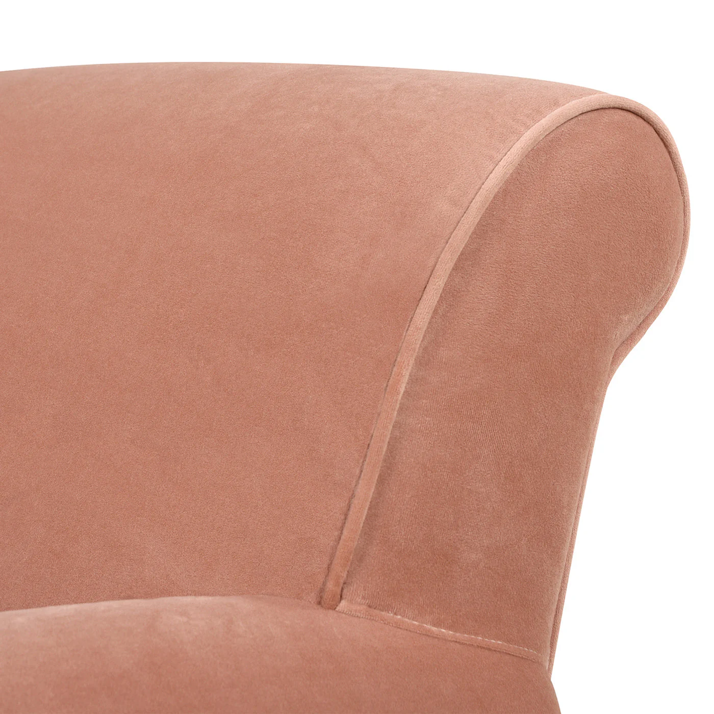 Alana 38" Lawson Accent Arm Chair Metal Casters, Peach Orange Velvet - Image 5