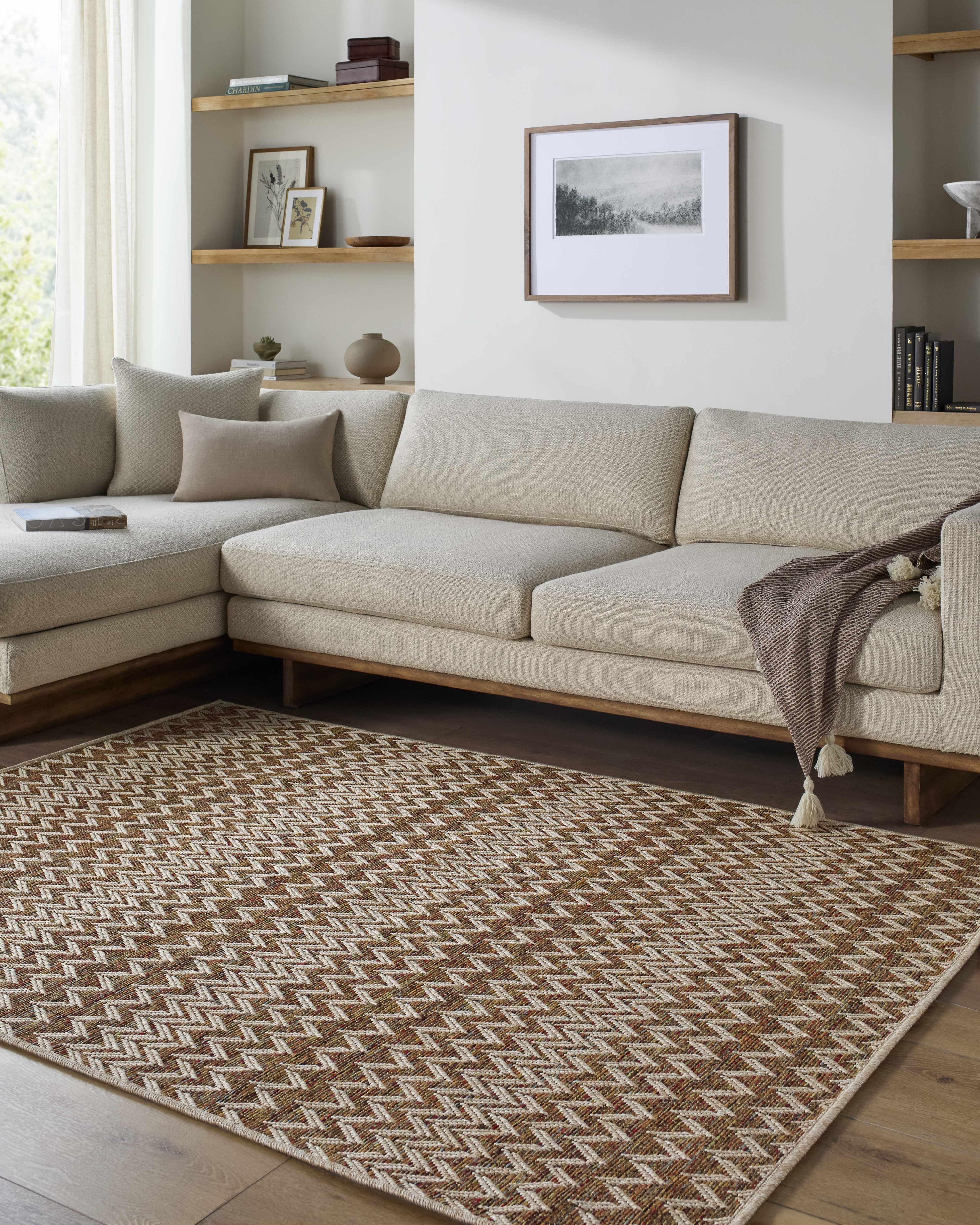 Alazne Burnt Orange Area Rug - Image 2