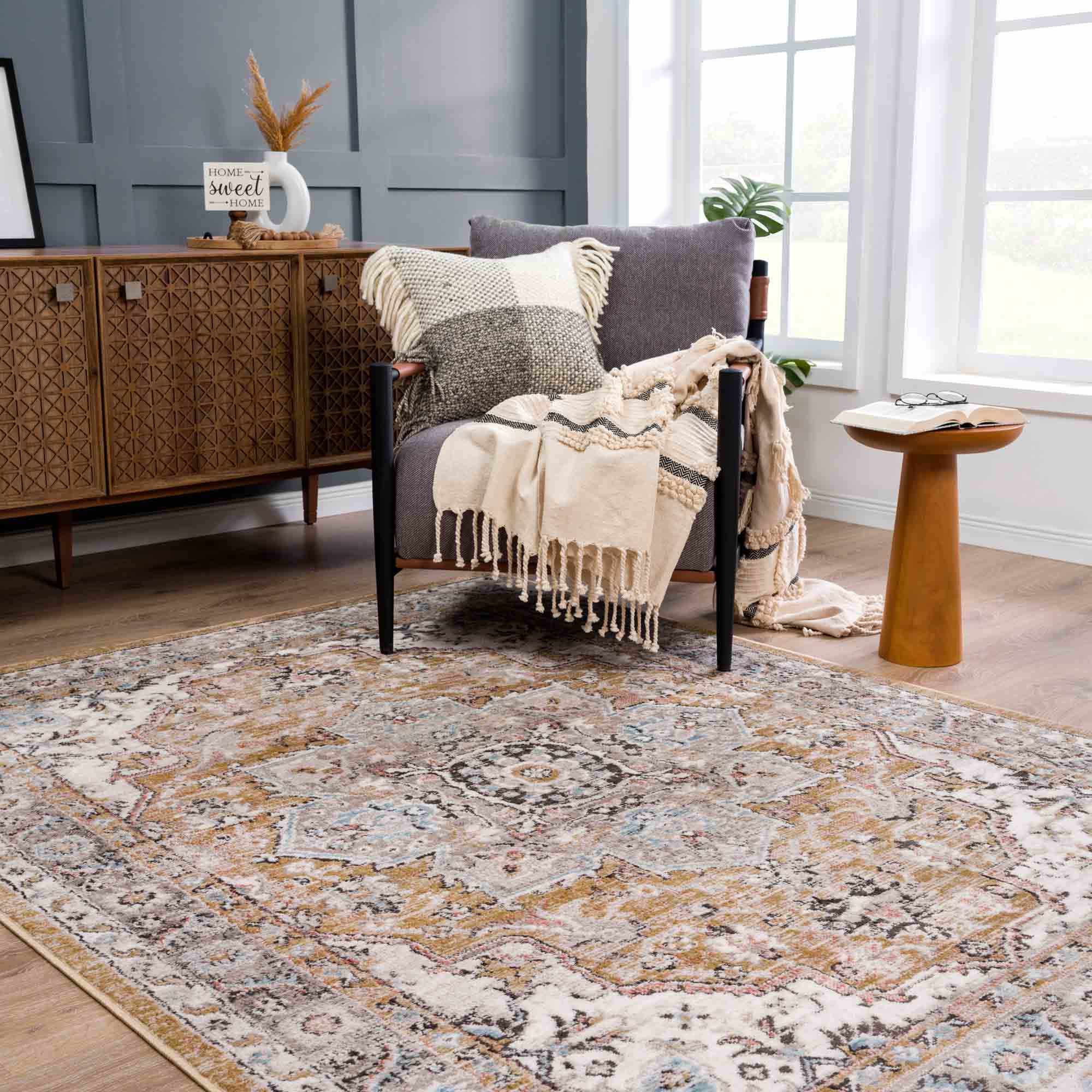Albie Gold & Beige Area Rug - Clearance - Image 2