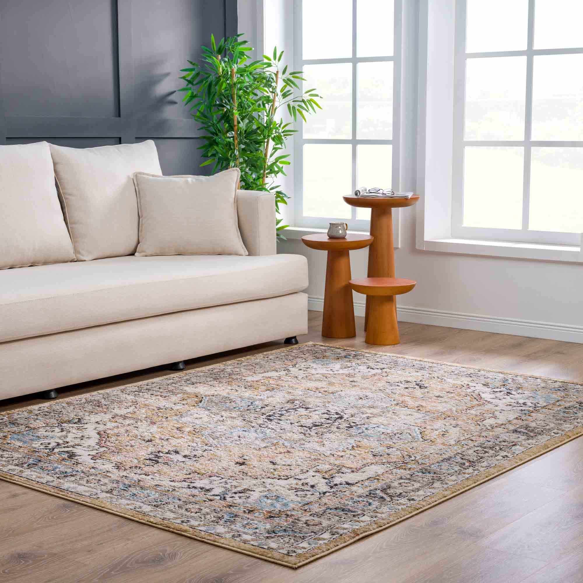 Albie Gold & Beige Area Rug - Clearance - Image 3