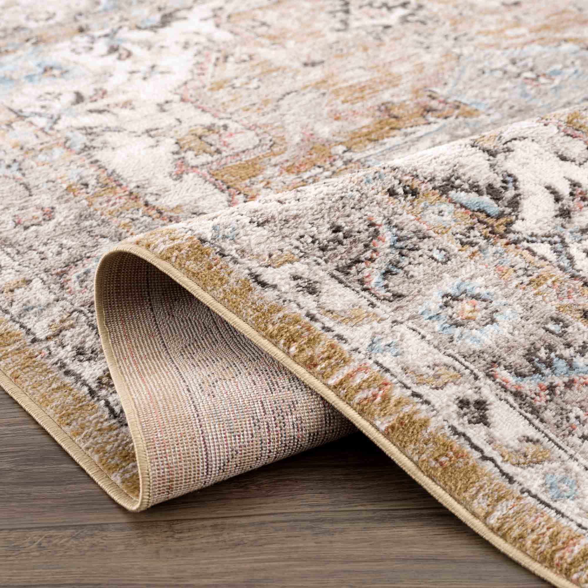 Albie Gold & Beige Area Rug - Clearance - Image 7
