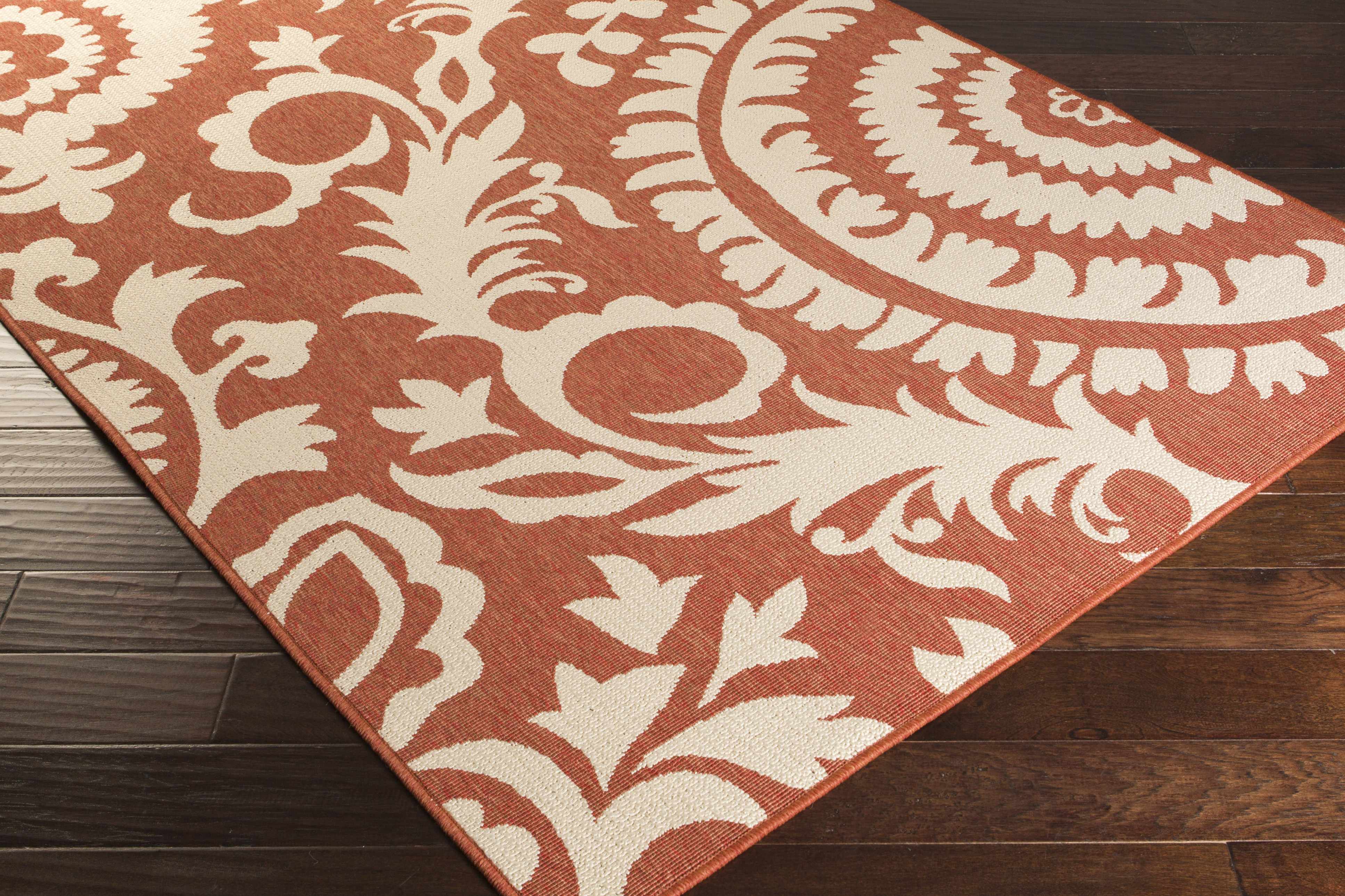 Alburnett Burnt Orange Floral Rug - Clearance - Image 11
