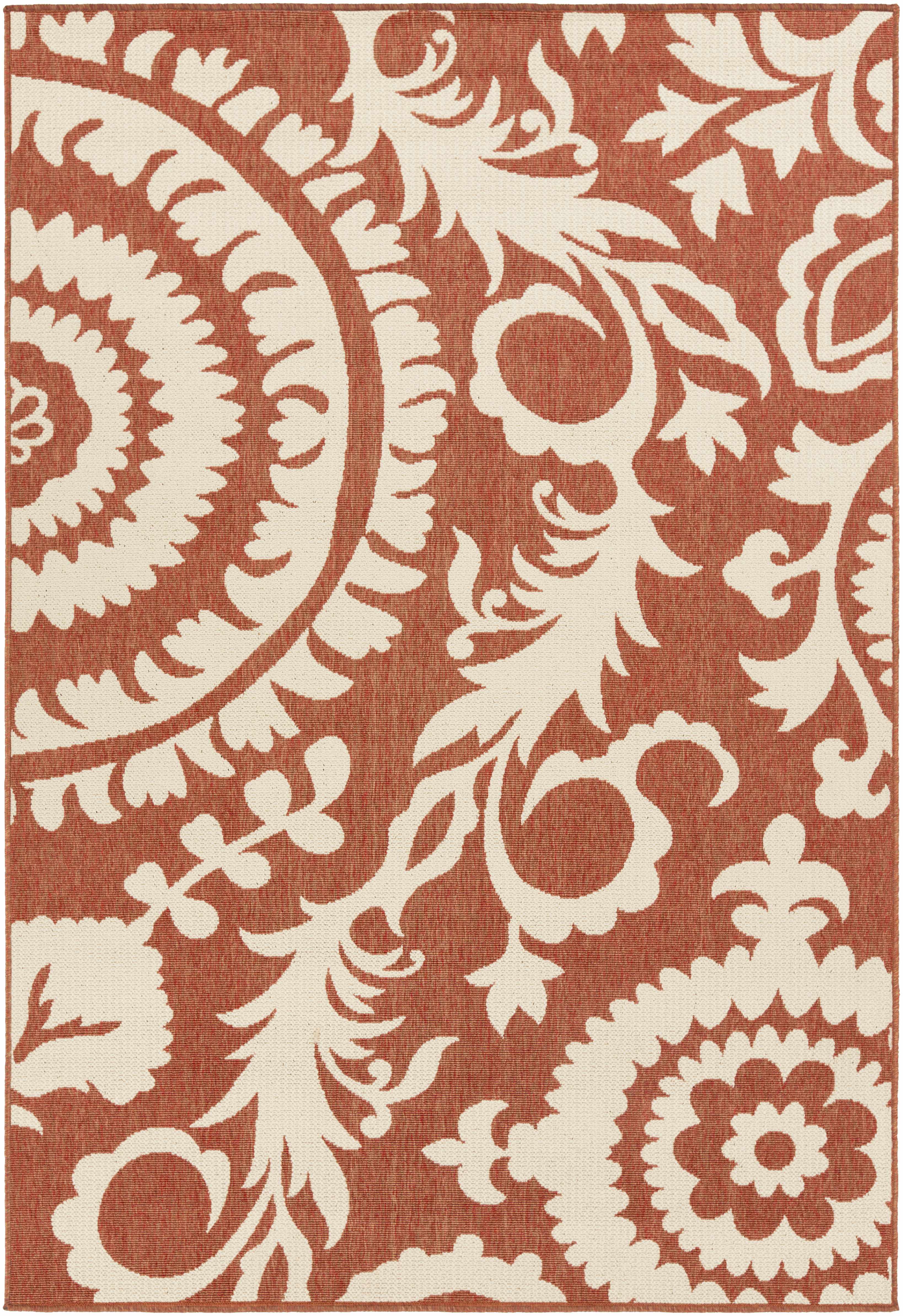 Alburnett Burnt Orange Floral Rug - Clearance - Image 13