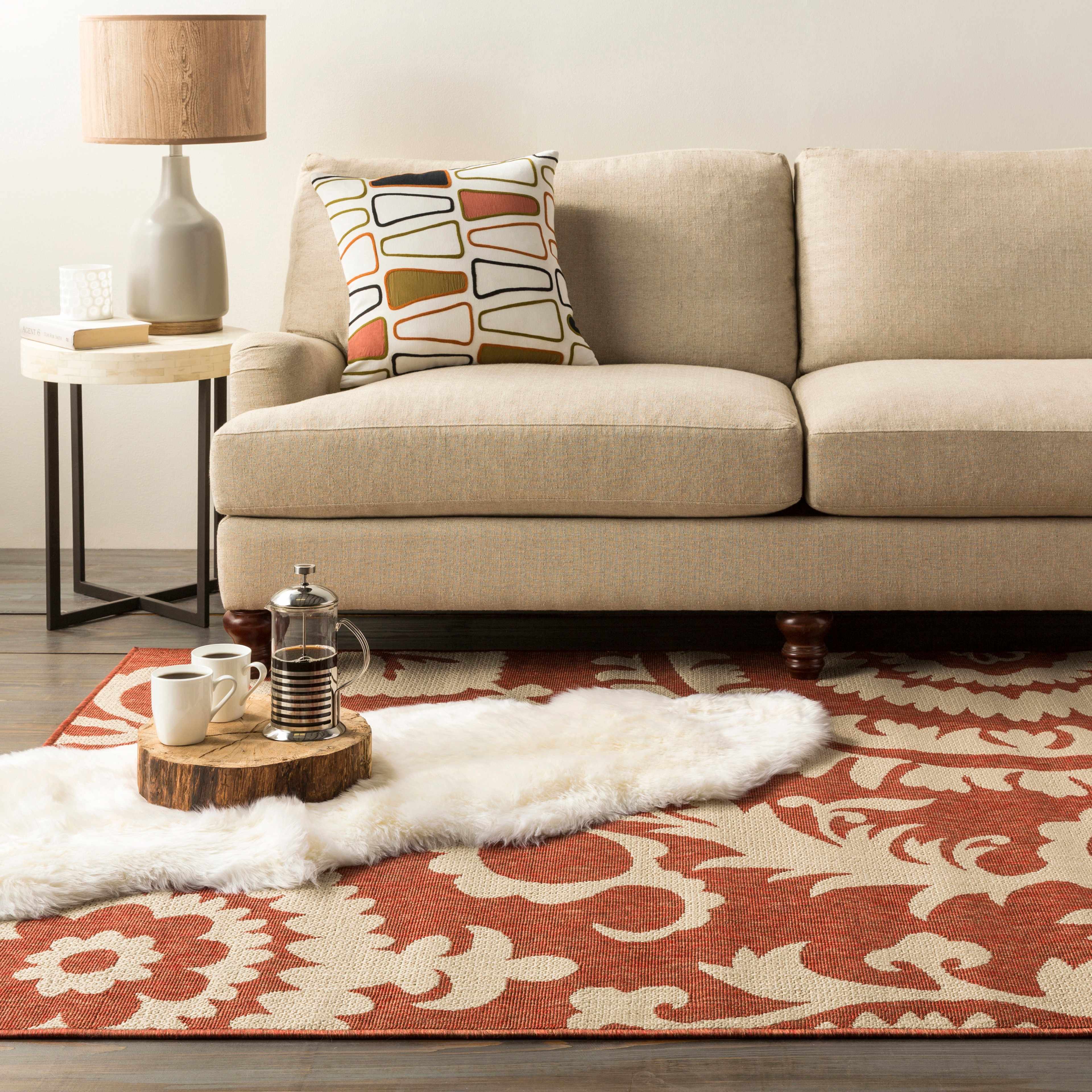 Alburnett Burnt Orange Floral Rug - Clearance - Image 14