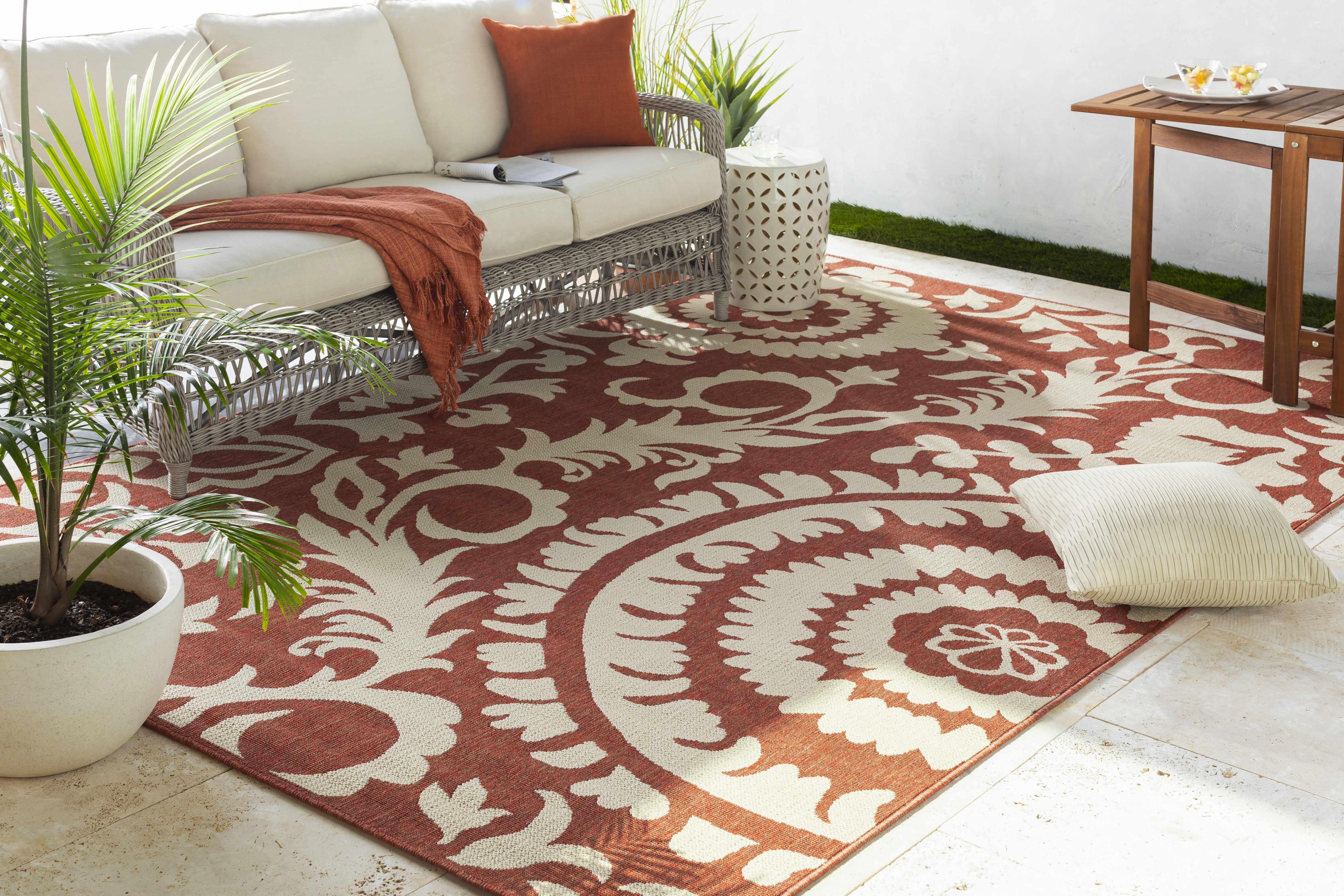 Alburnett Burnt Orange Floral Rug - Clearance - Image 15