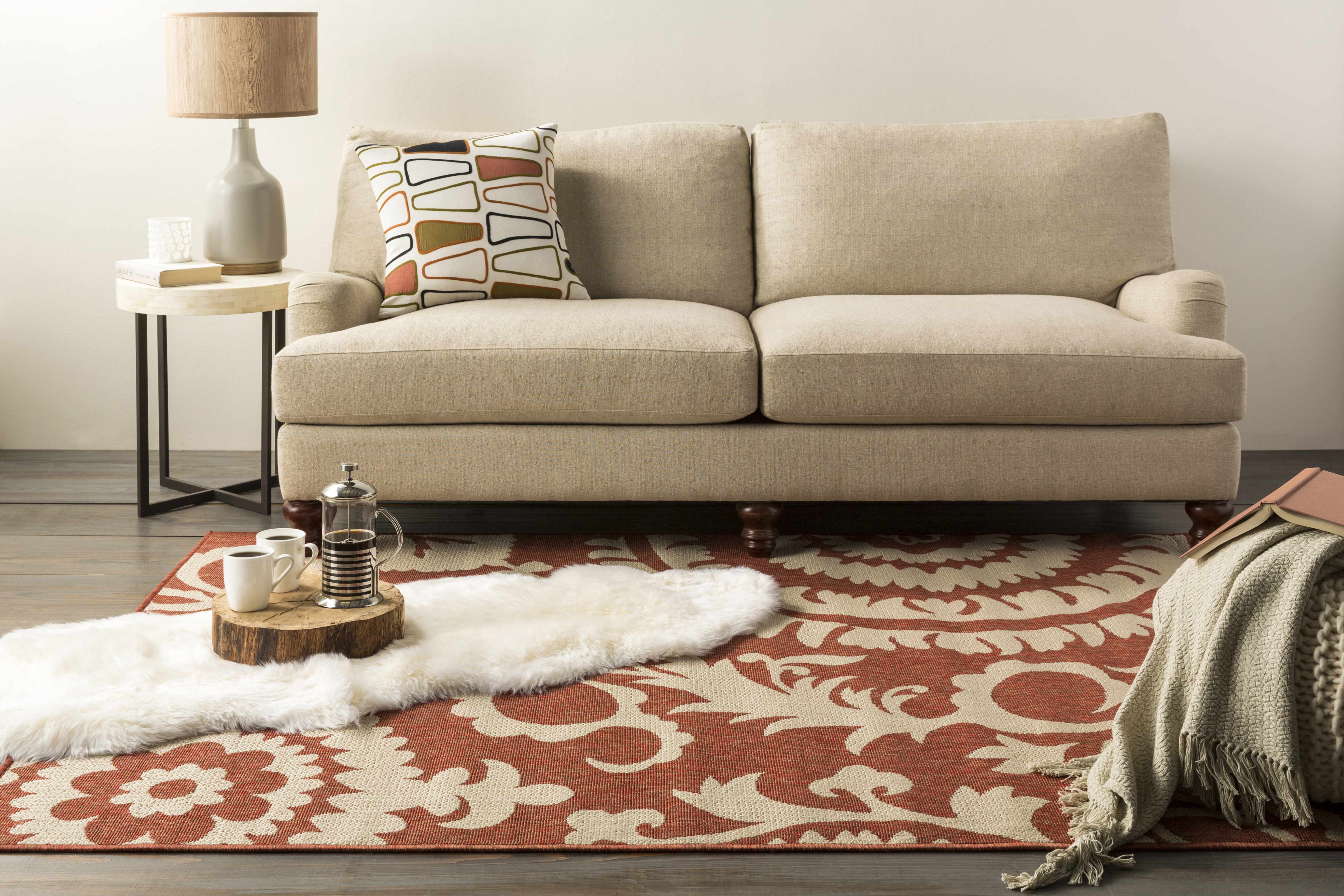 Alburnett Burnt Orange Floral Rug - Clearance - Image 16