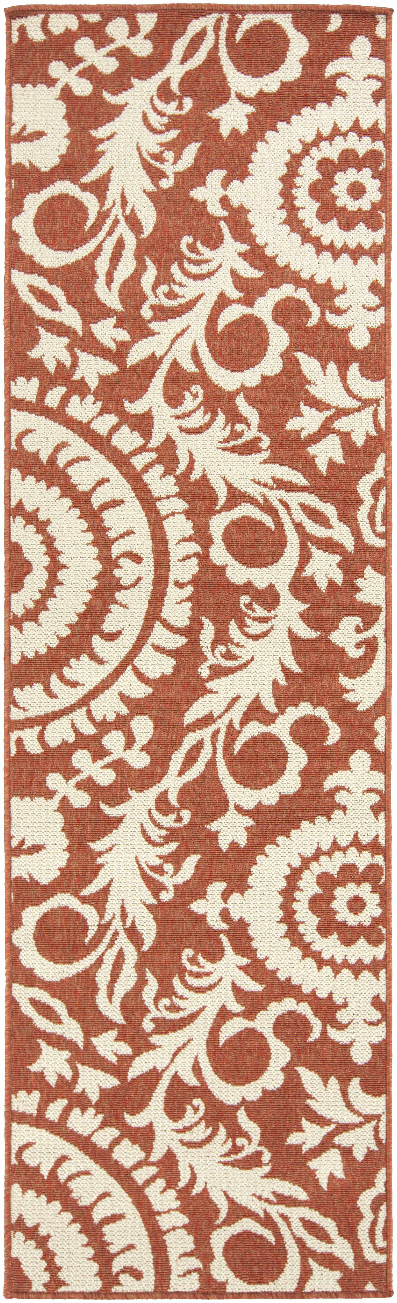 Alburnett Burnt Orange Floral Rug - Clearance - Image 3