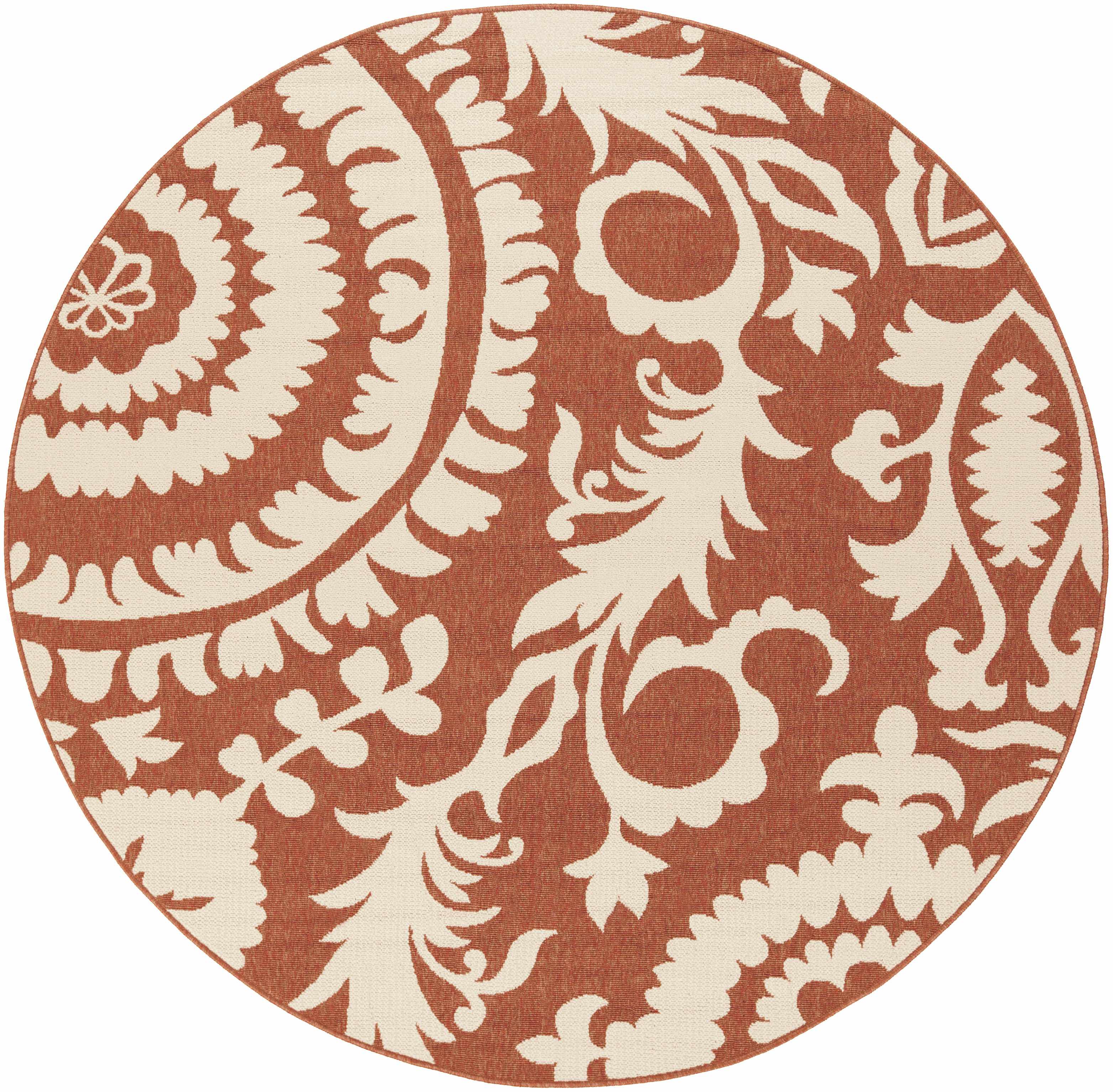 Alburnett Burnt Orange Floral Rug - Clearance - Image 5