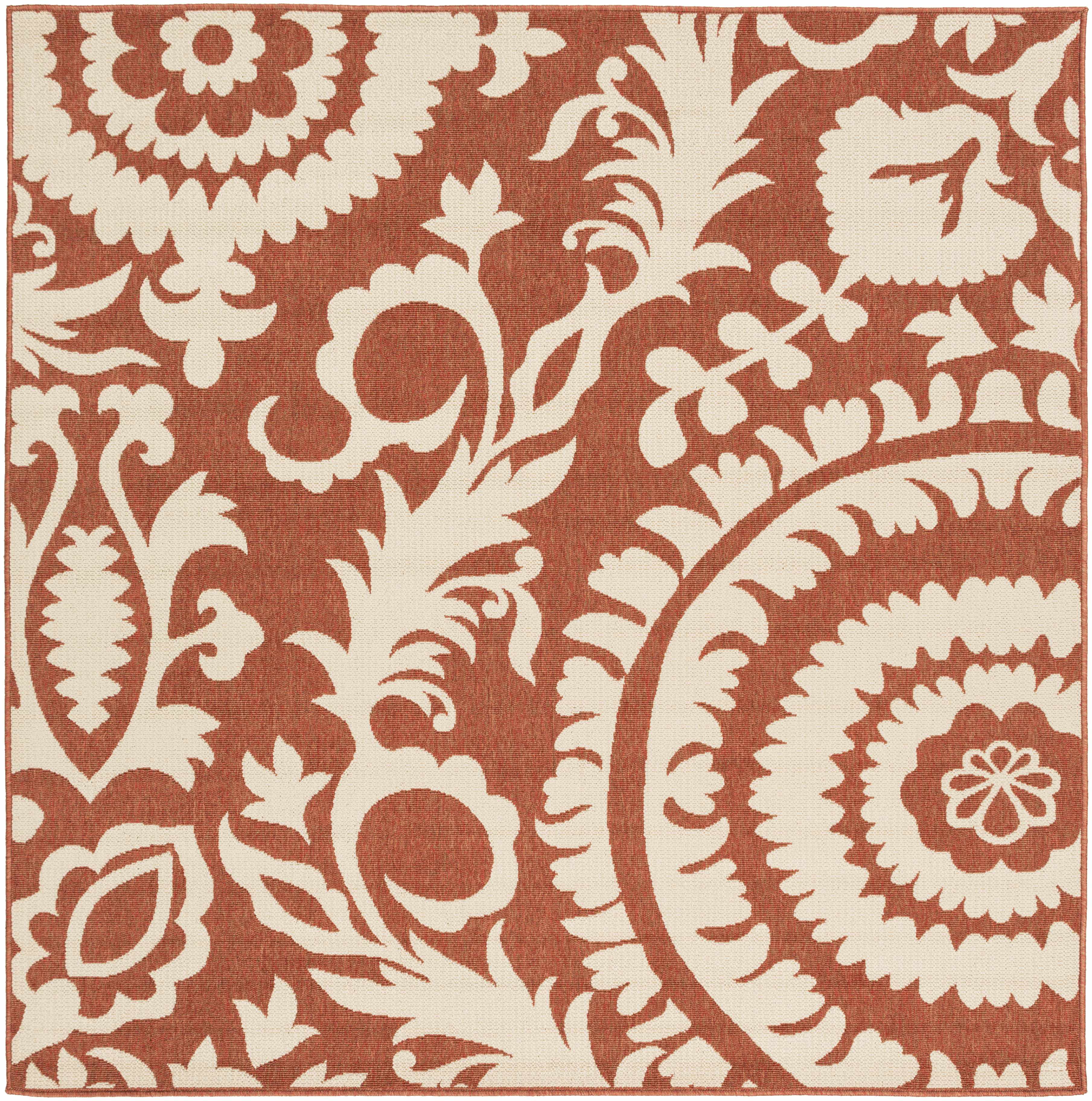 Alburnett Burnt Orange Floral Rug - Clearance - Image 6