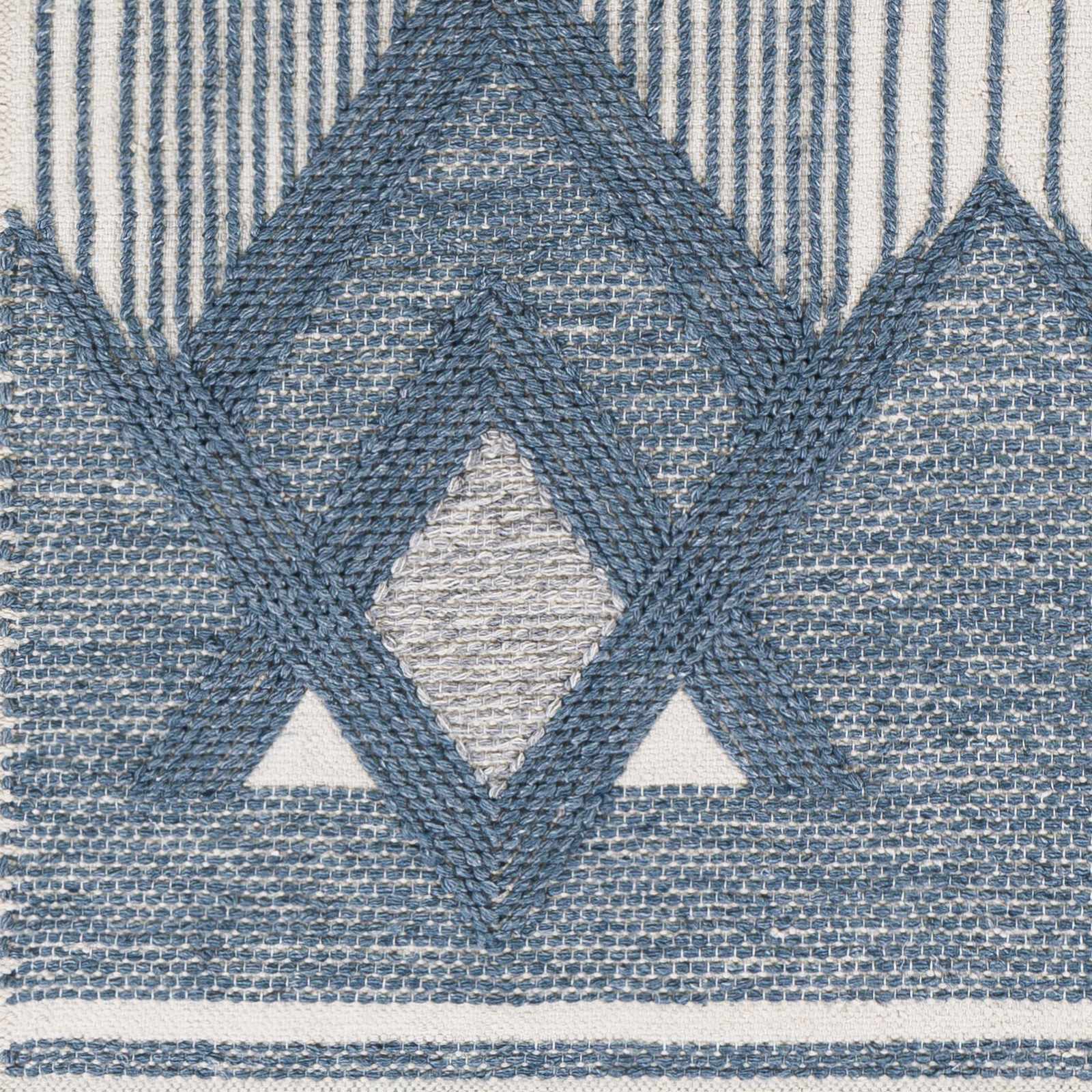 Aldbourne Blue Tassel Flatweave Wool Rug - Clearance - Image 5