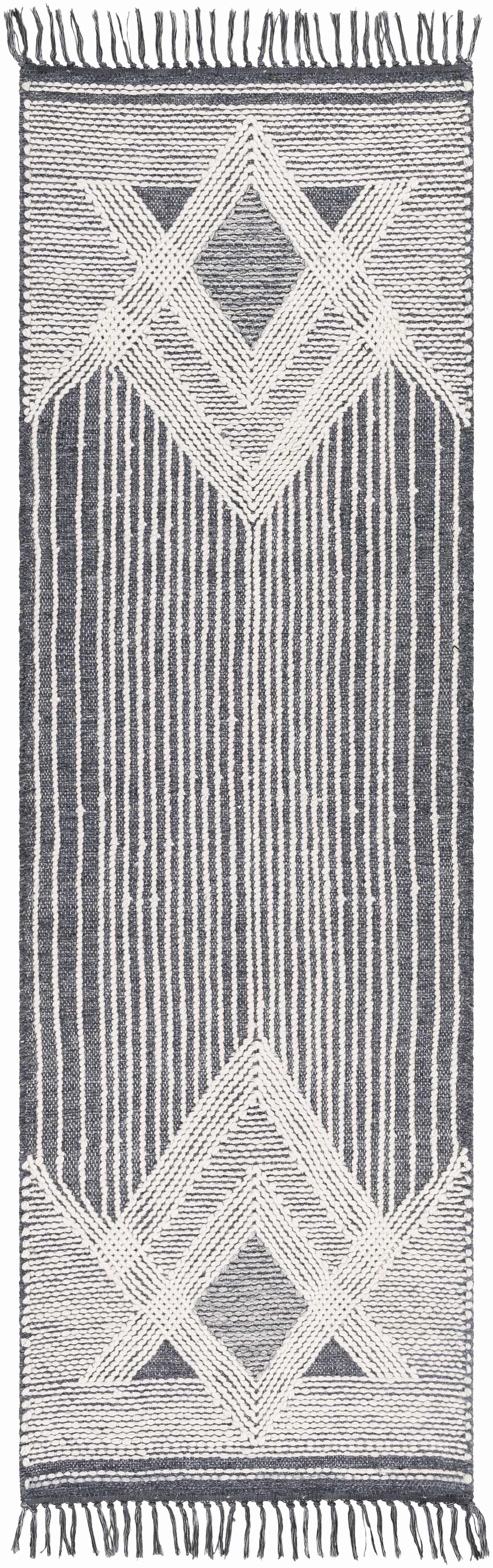 Aldbourne Gray Tassel Flatweave Wool Rug - Clearance - Image 4