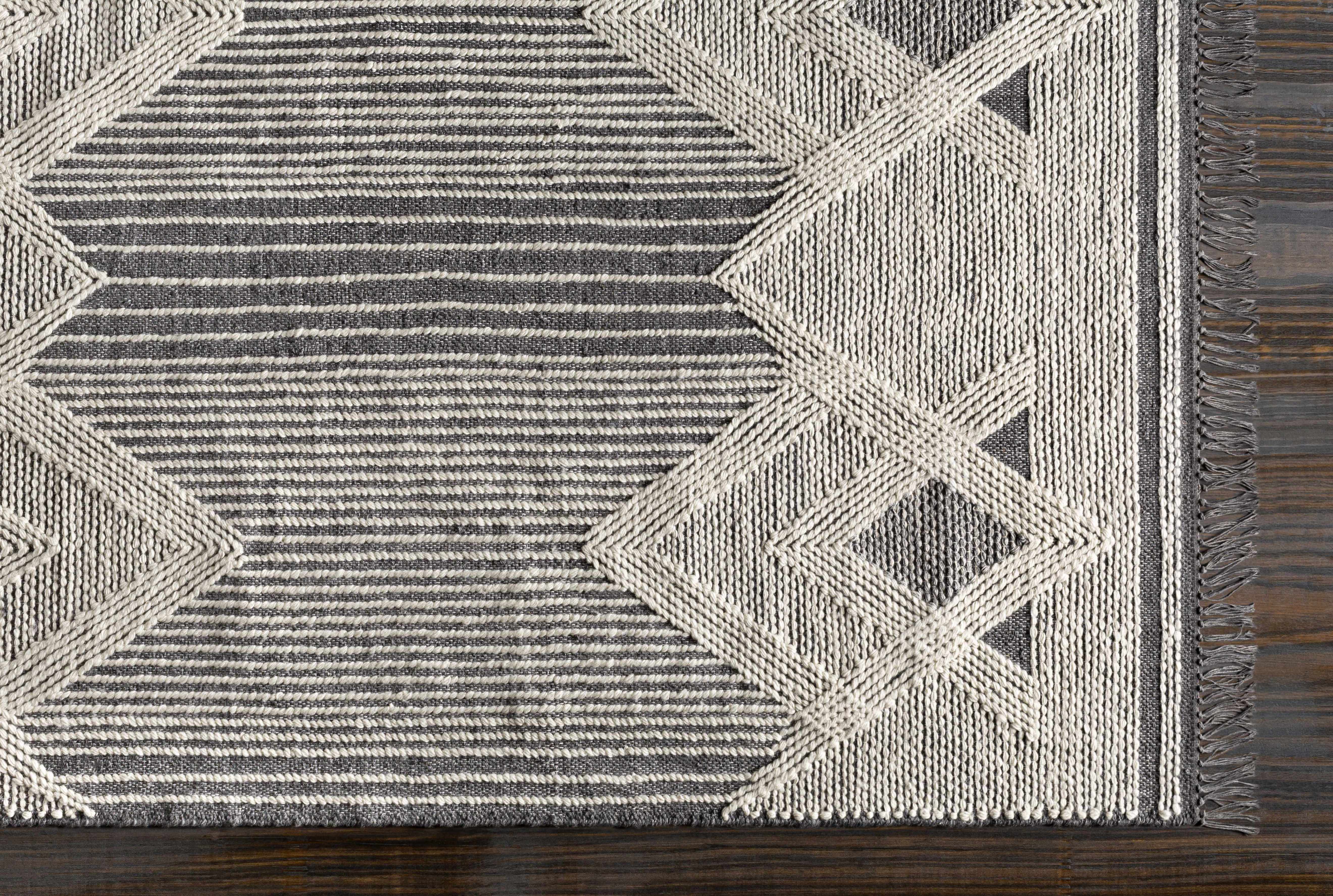 Aldbourne Gray Tassel Flatweave Wool Rug - Clearance - Image 6