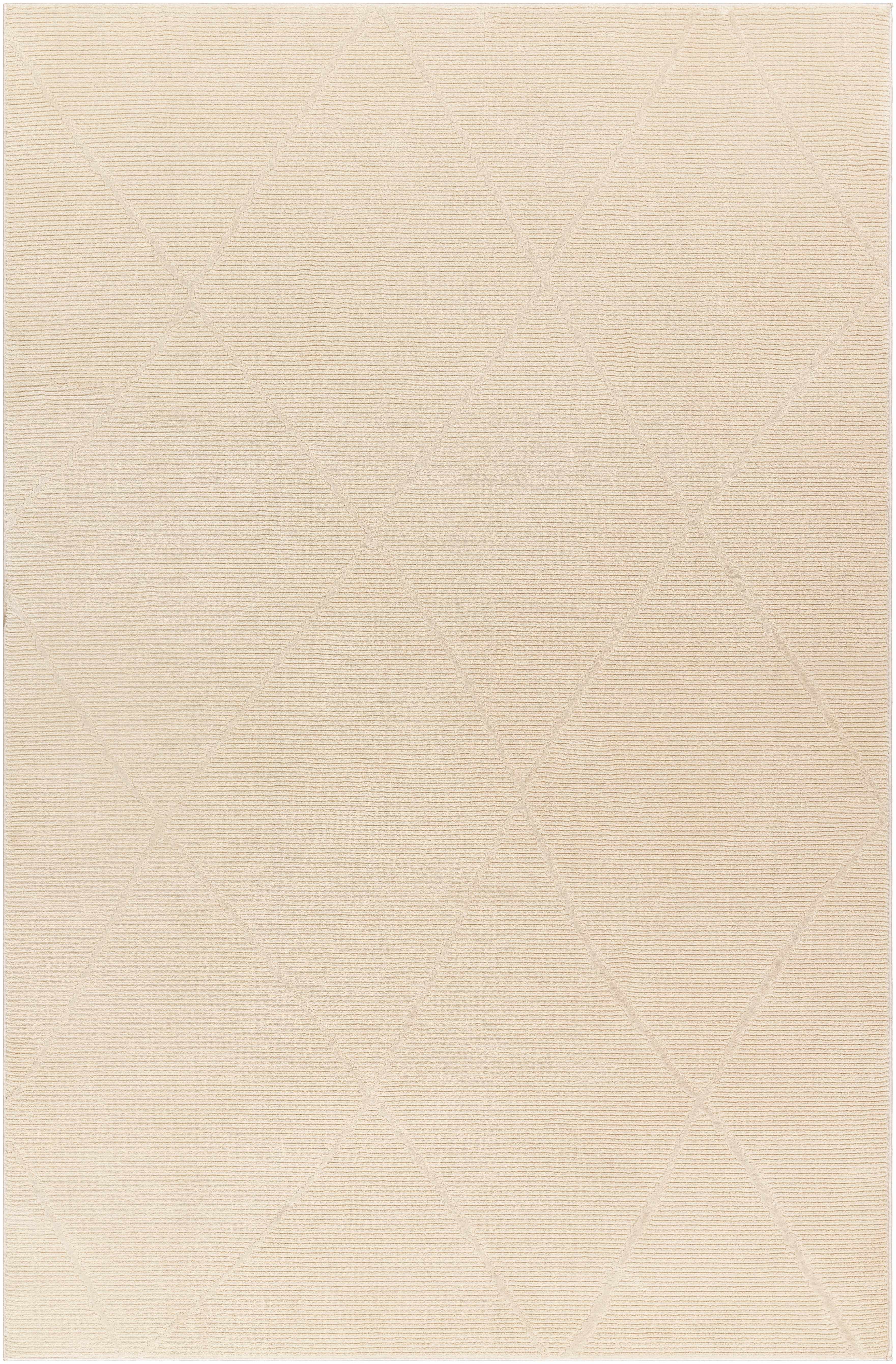 Aldis Cream Plush Textured Washable Rug